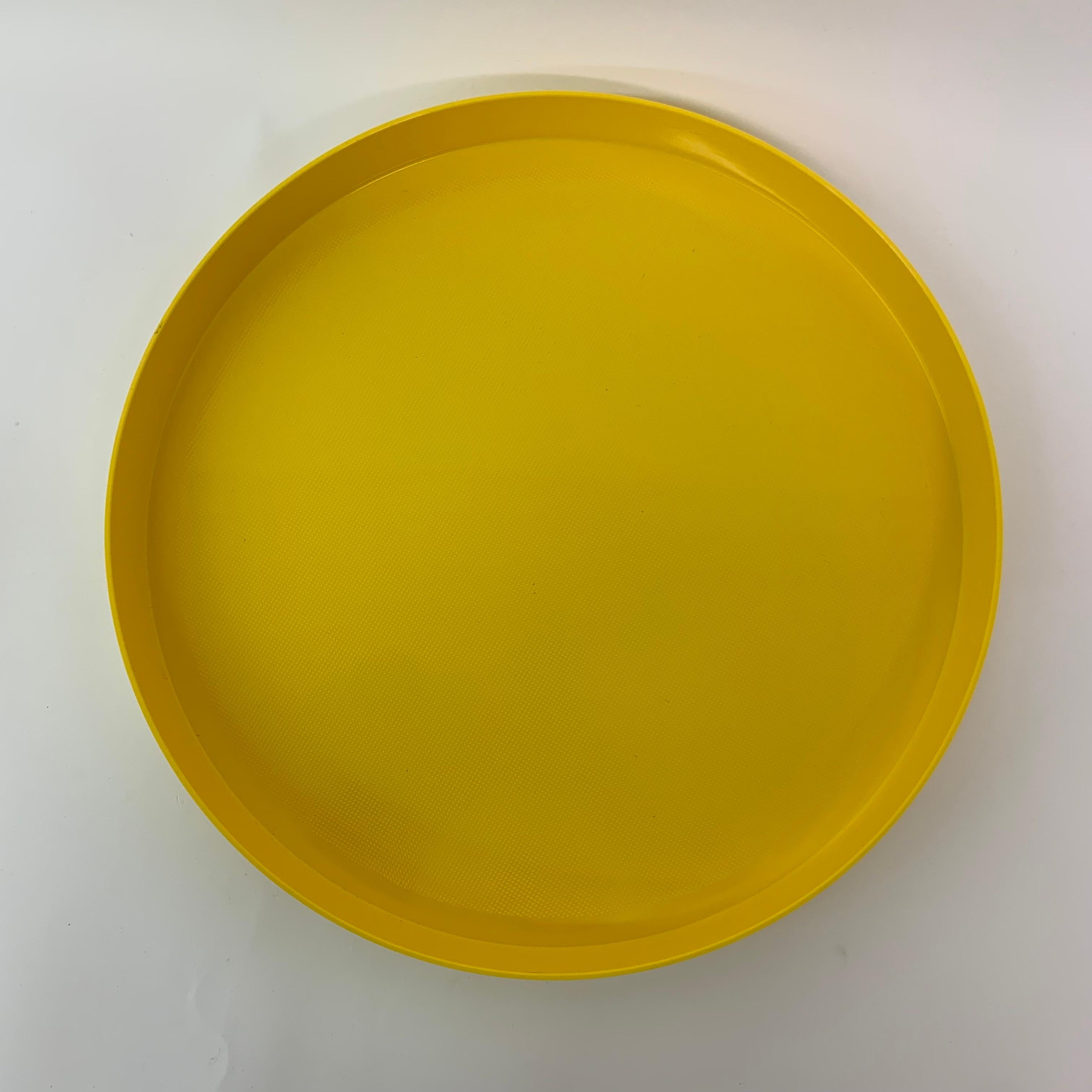 Plastic Metal Rosti Melamine Yellow Serving Tray Danish Design, 1970s For Sale
