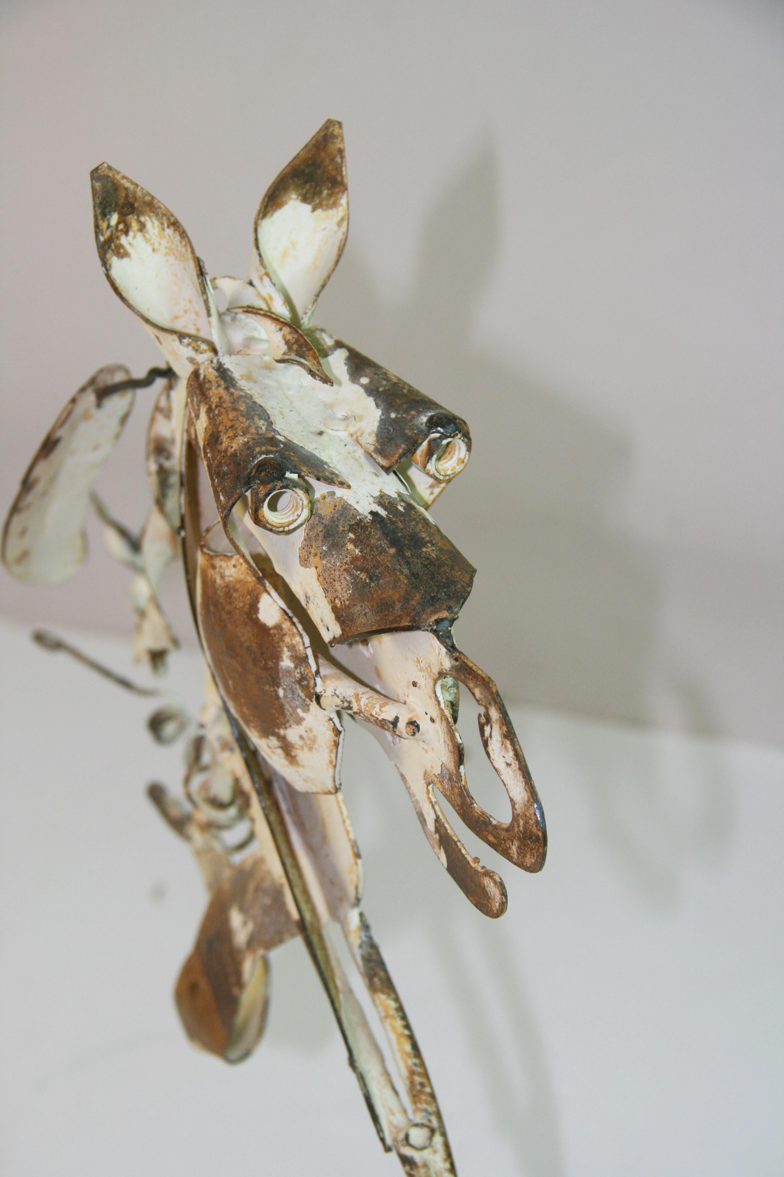 Late 20th Century Metal Rustic Horse Sculpture For Sale