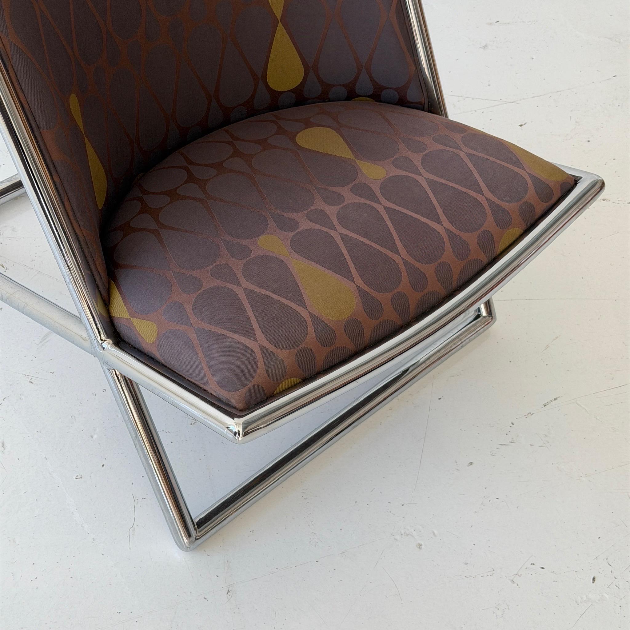 Mid-Century moderno Sedie a forbice in metallo di Ward Bennetts per Brickel Associates in vendita