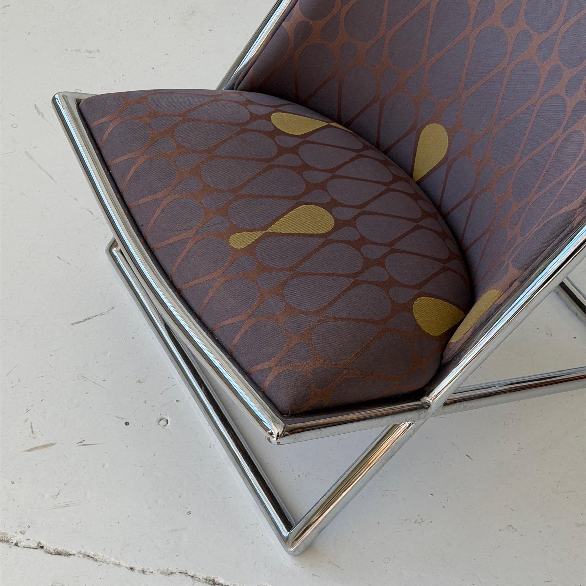 Americano Sedie a forbice in metallo di Ward Bennetts per Brickel Associates in vendita