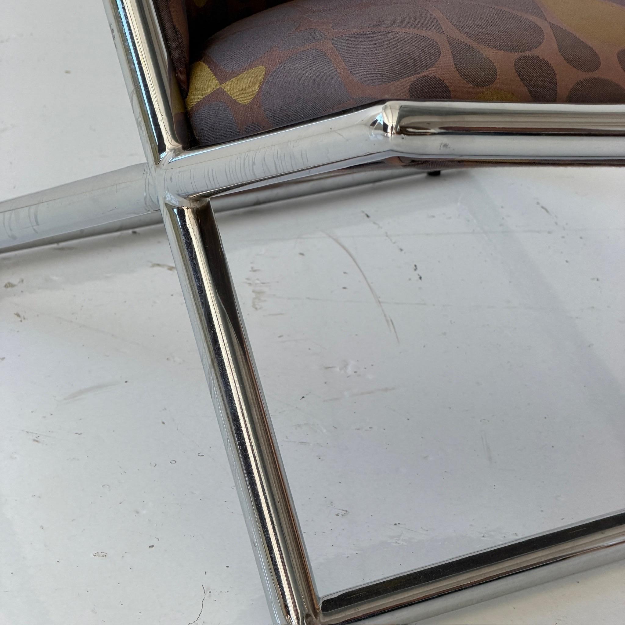 Sedie a forbice in metallo di Ward Bennetts per Brickel Associates In condizioni buone in vendita a Chicago, IL