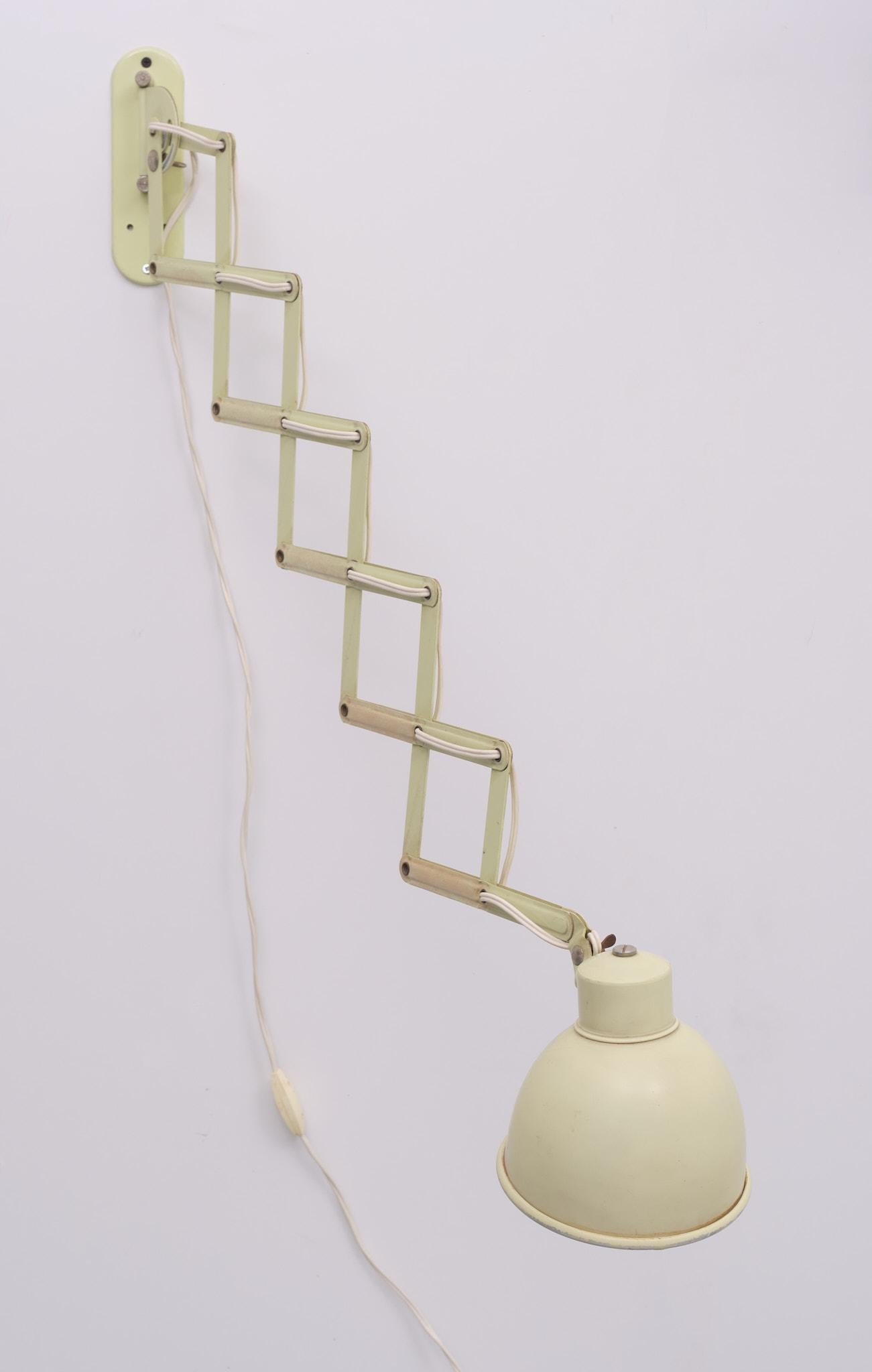 Mid-20th Century Metal Scissor Wall Lamp 1950s, Dutch For Sale