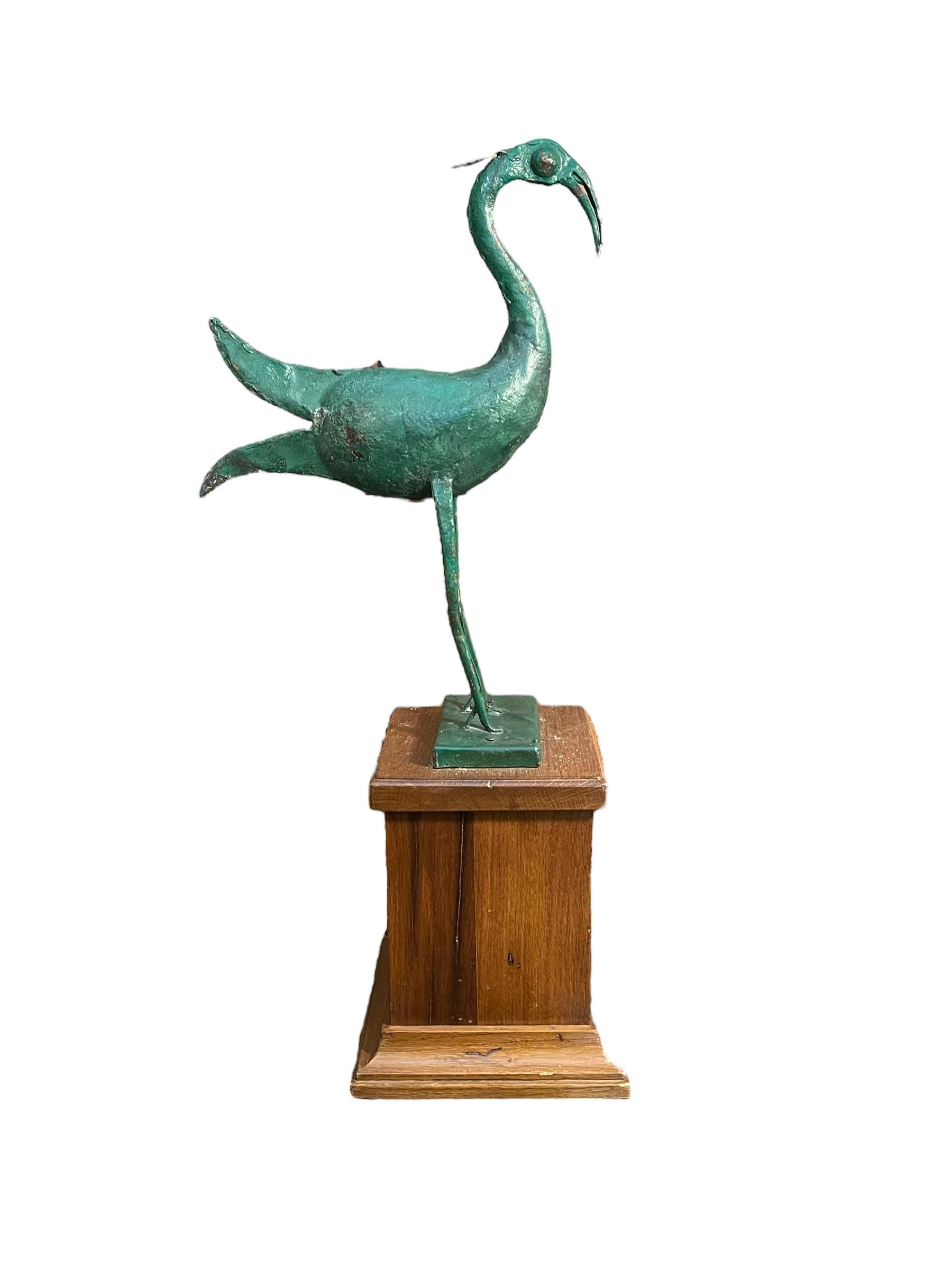 Mid-Century Modern Metal sculpture, heron, 20th century For Sale