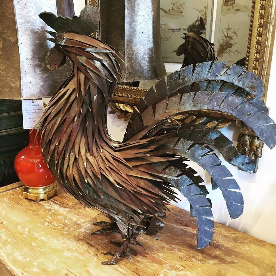 Rooster handmade metal barbed wire art decor chicken eggs western sculpture 