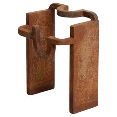 Metal Sculpture with Rust Finish – Chillida Style, Spain, 1990s