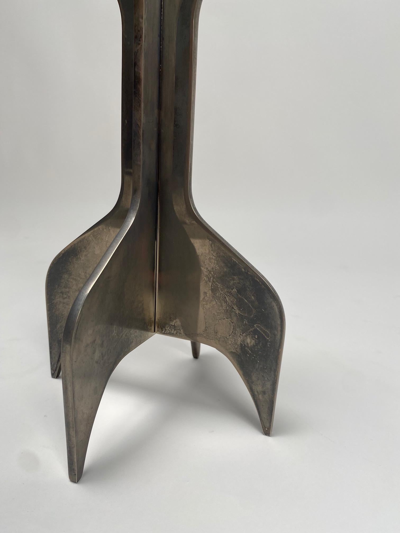Metallskulpturen von Marcel Breuer, Kerzenhalter für Gavina, 1960 (Stahl)