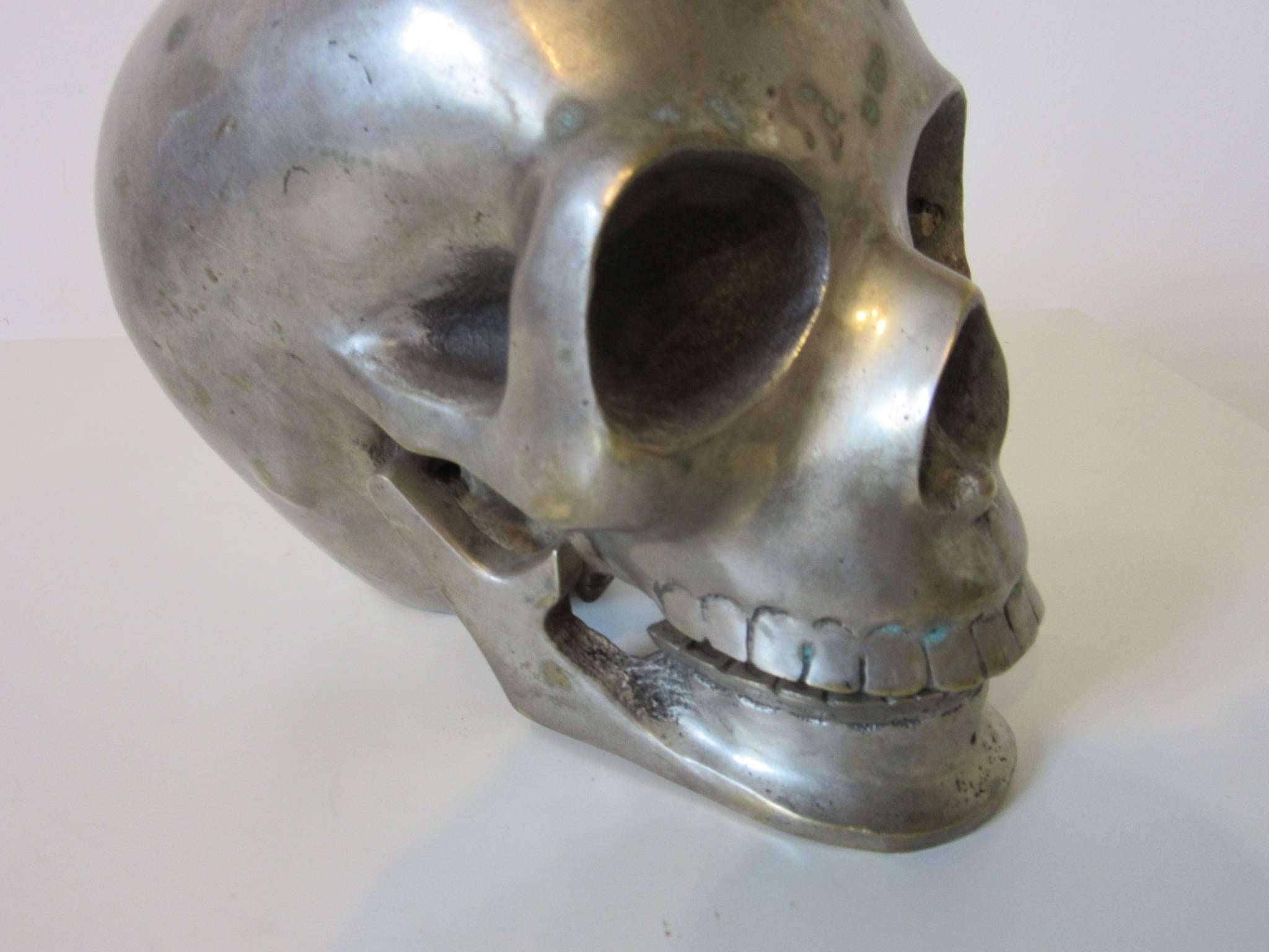 Metal Secret Society Ceremonial Skull In Excellent Condition In Cincinnati, OH