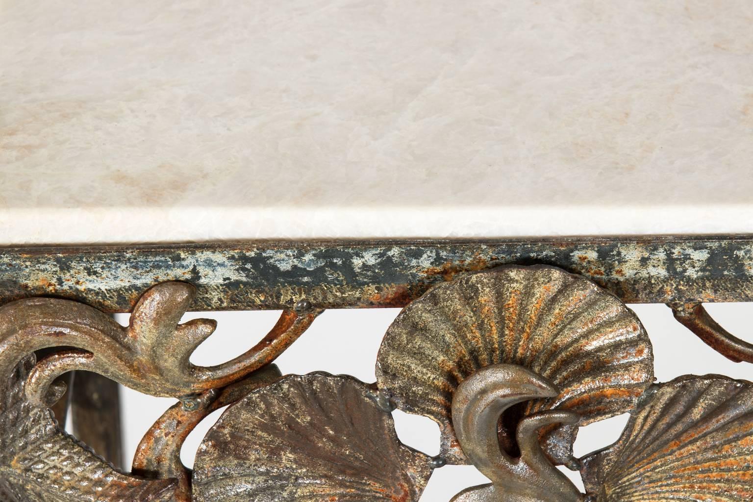 20th Century Metal Shell Console Table