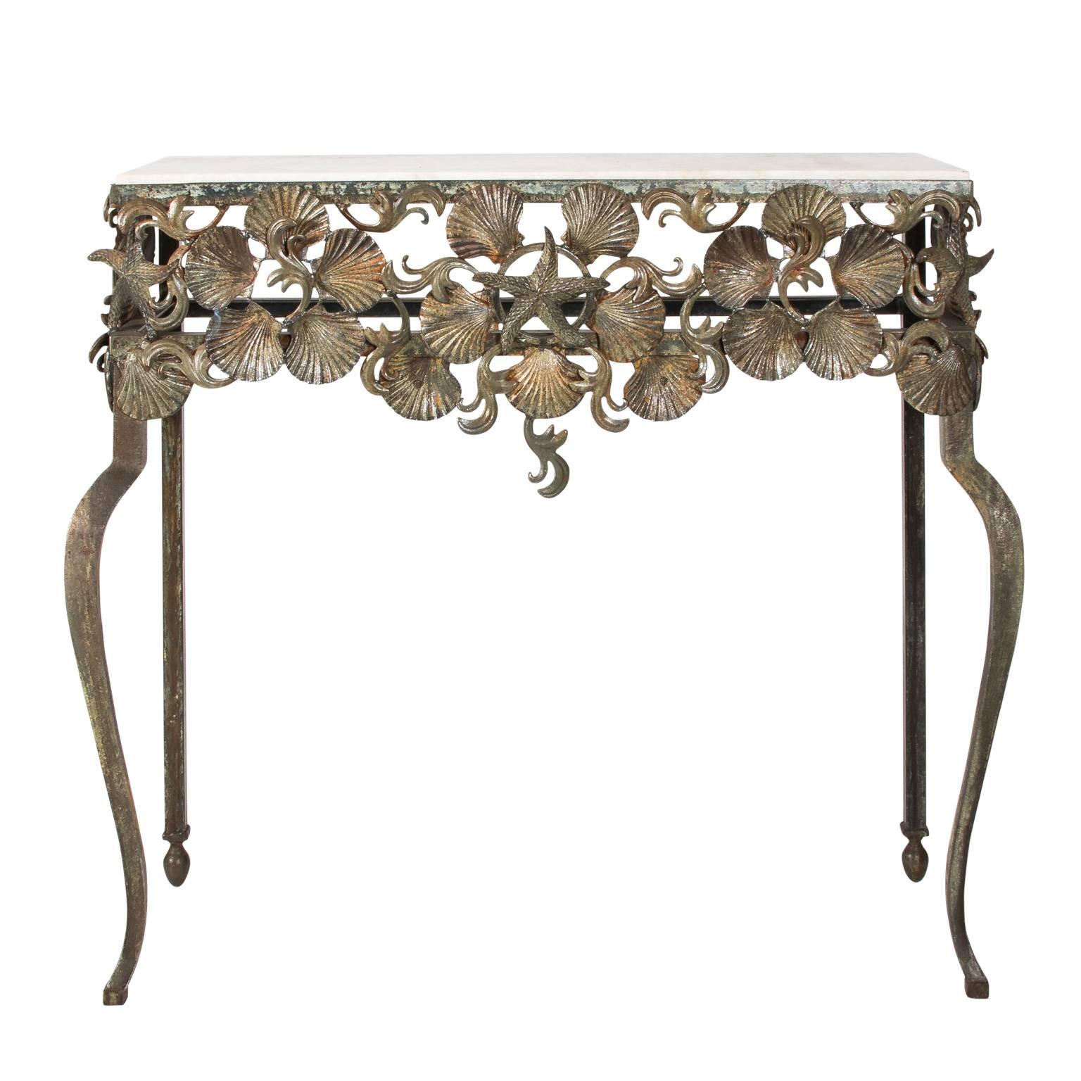 Metal Shell Console Table