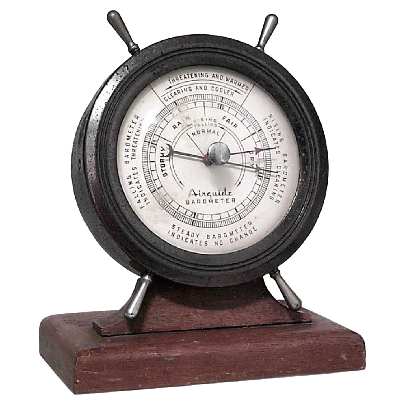 Metal Ship-Wheel Barometer