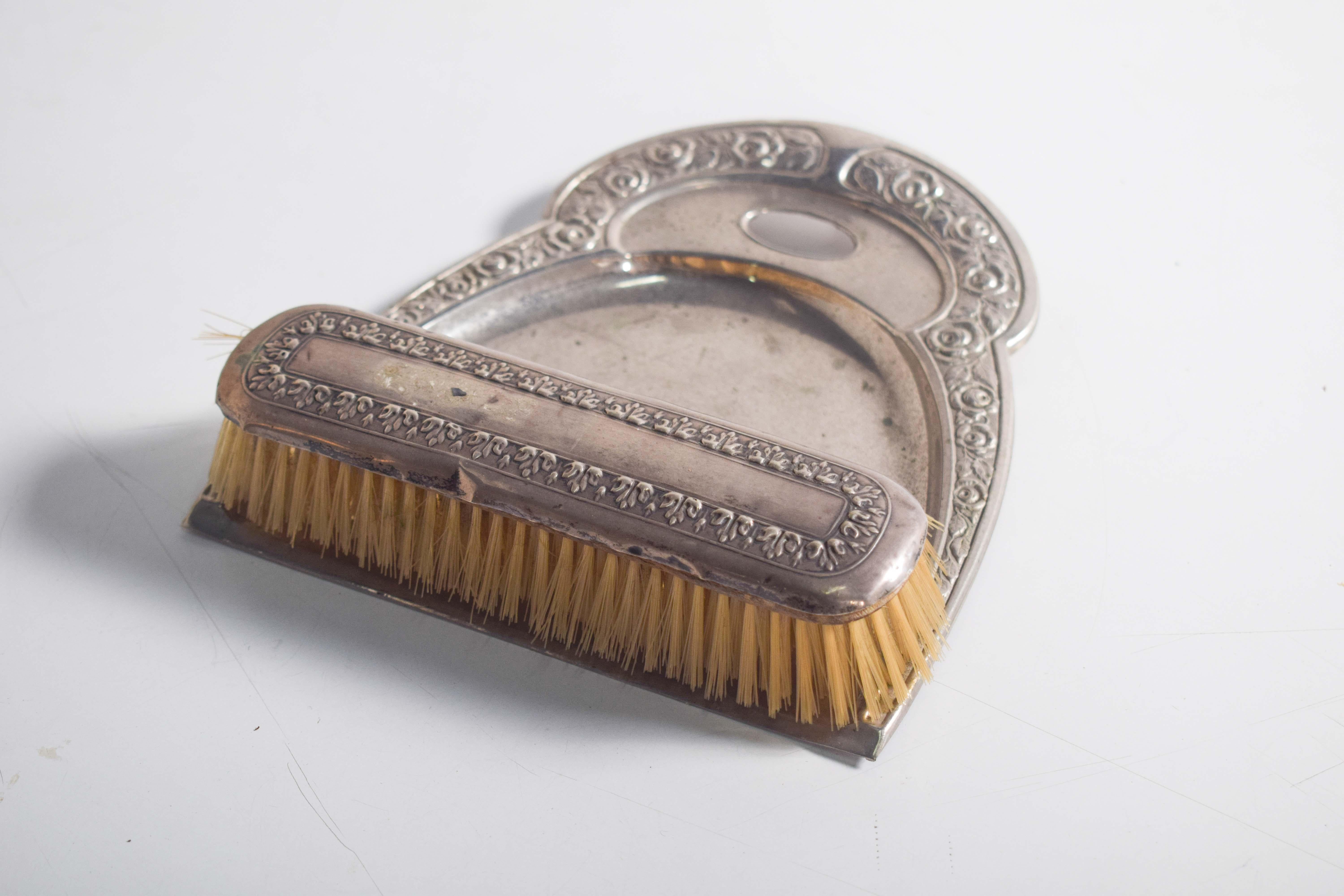 Baroque Metal Shovel and a Silver Brush, 19th Century For Sale