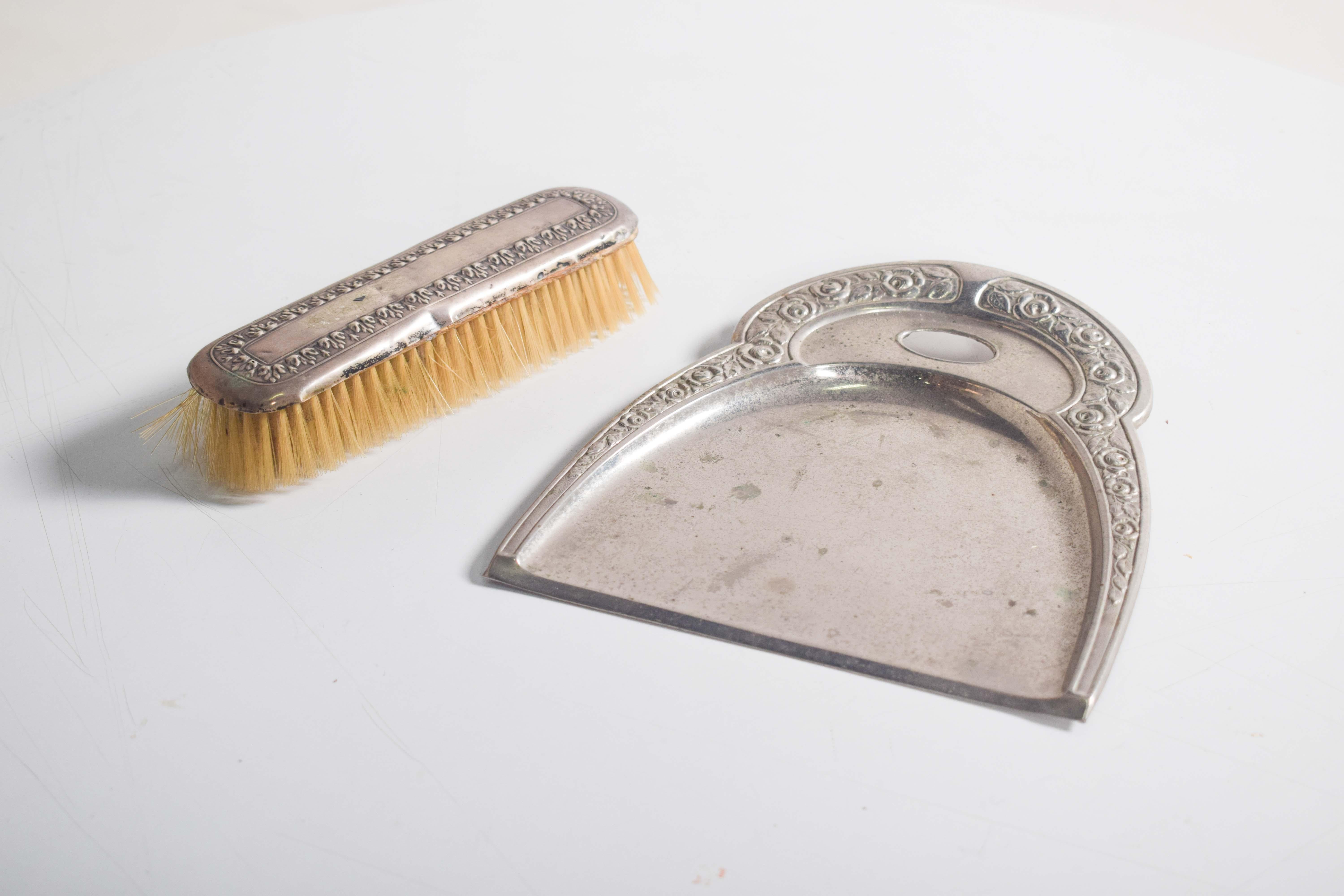 Portuguese Metal Shovel and a Silver Brush, 19th Century For Sale