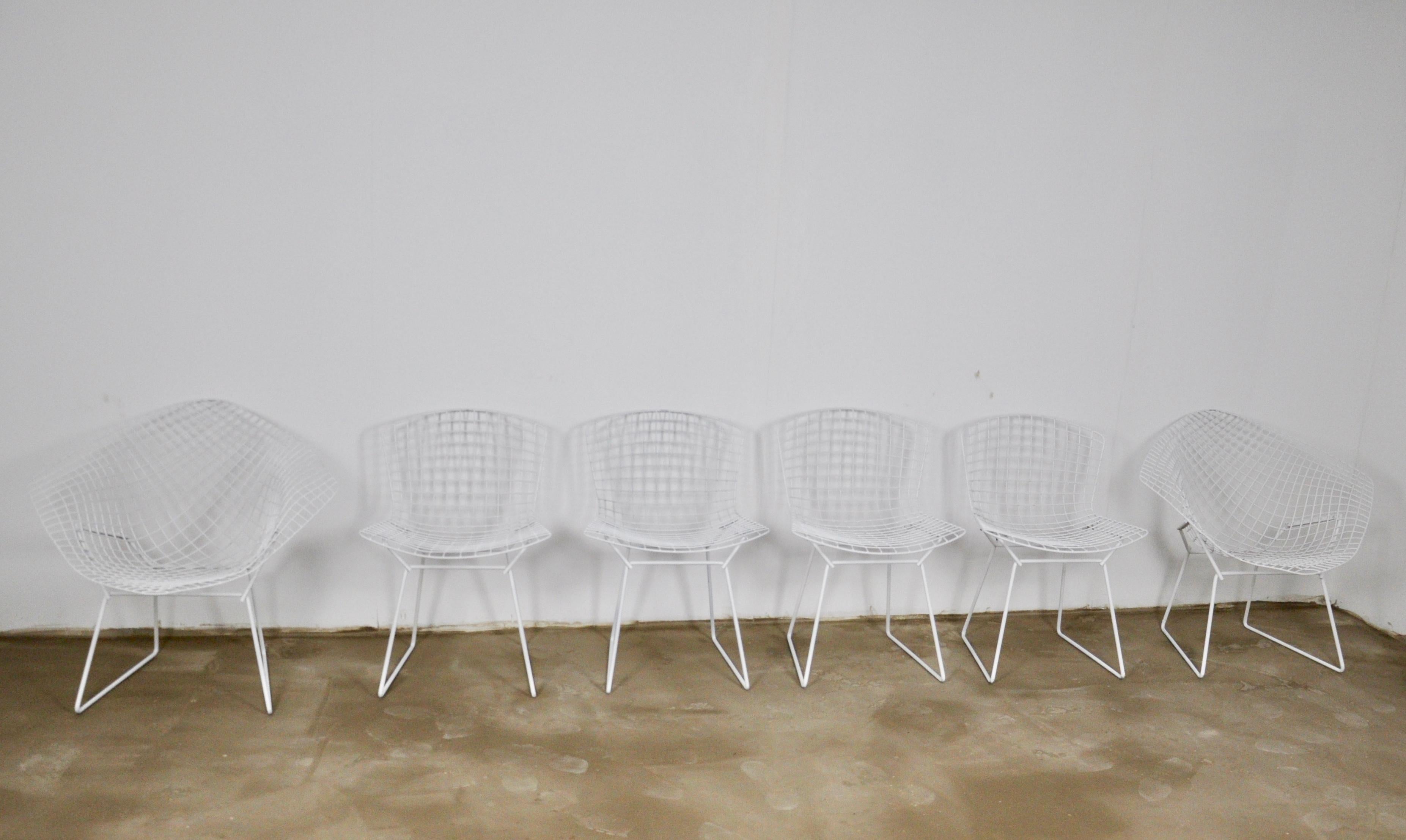 Mid-Century Modern Metal Side Chairs by Harry Bertoia for Knoll, 1970s, Set of 6