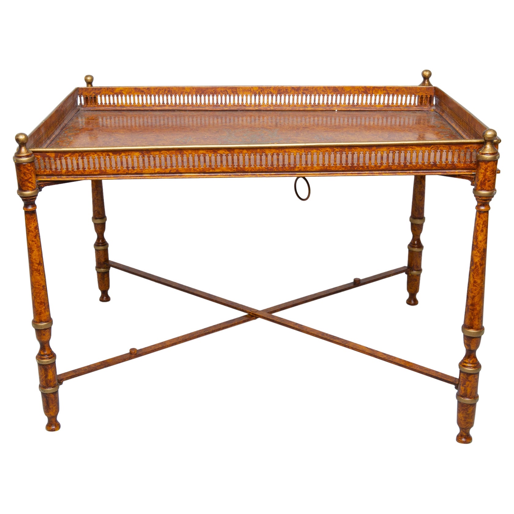 Metal Side Italian Table With Tray