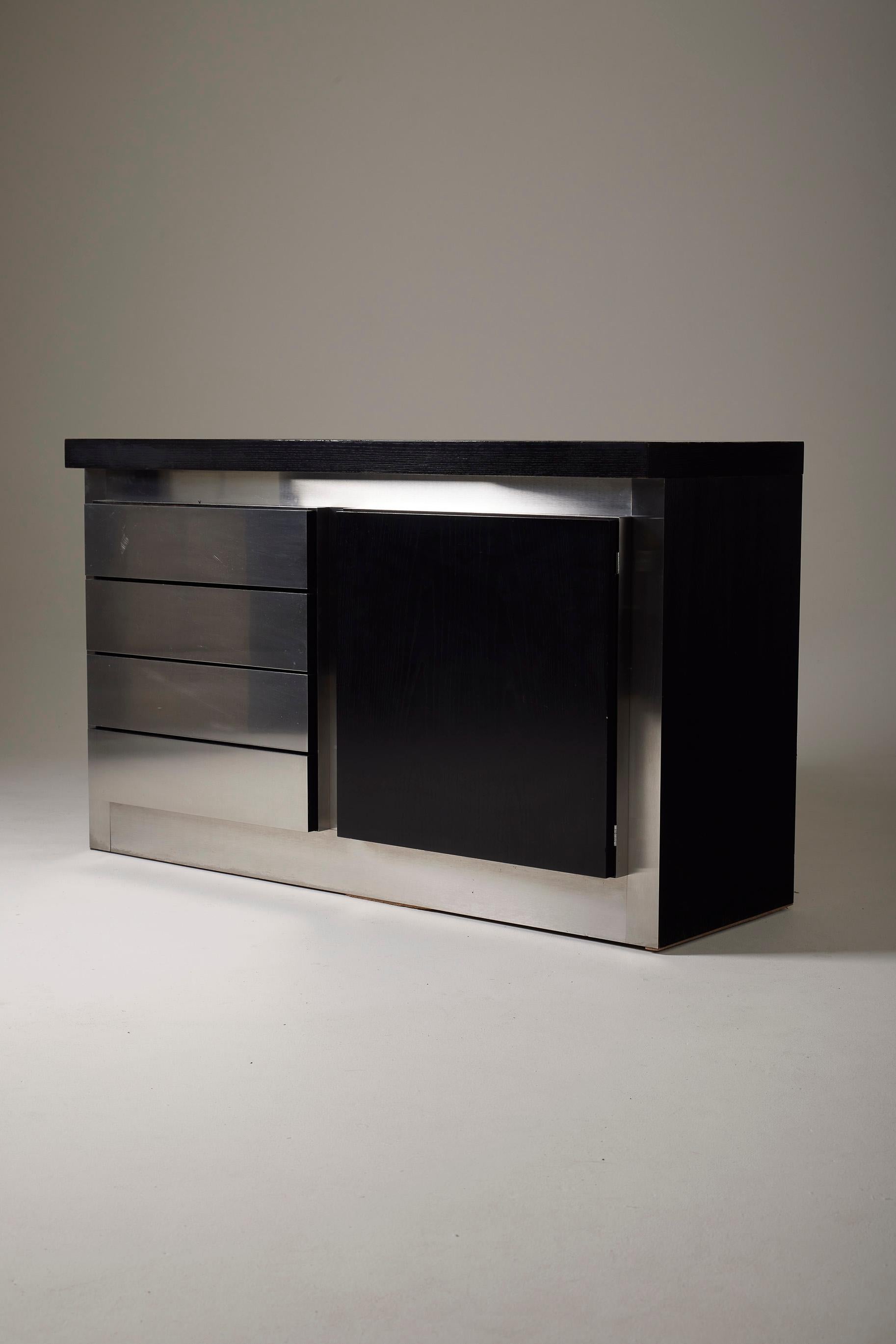  Metal sideboard by Lodovico Acerbis In Good Condition For Sale In PARIS, FR