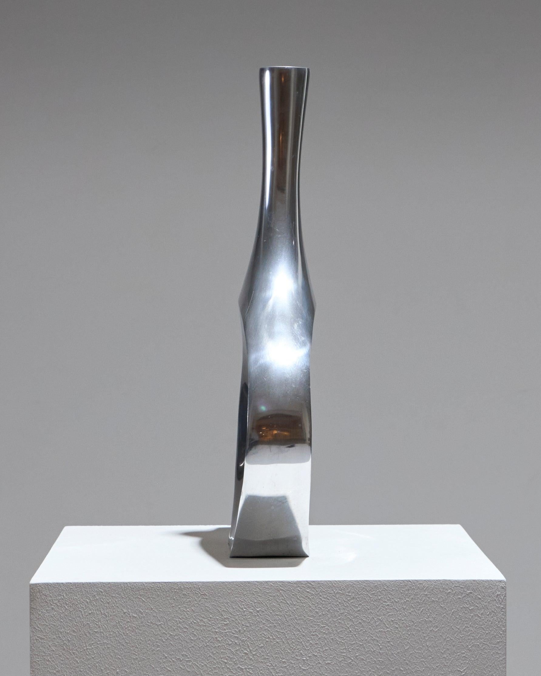 European Metal Soliflore Vase, 1980s For Sale