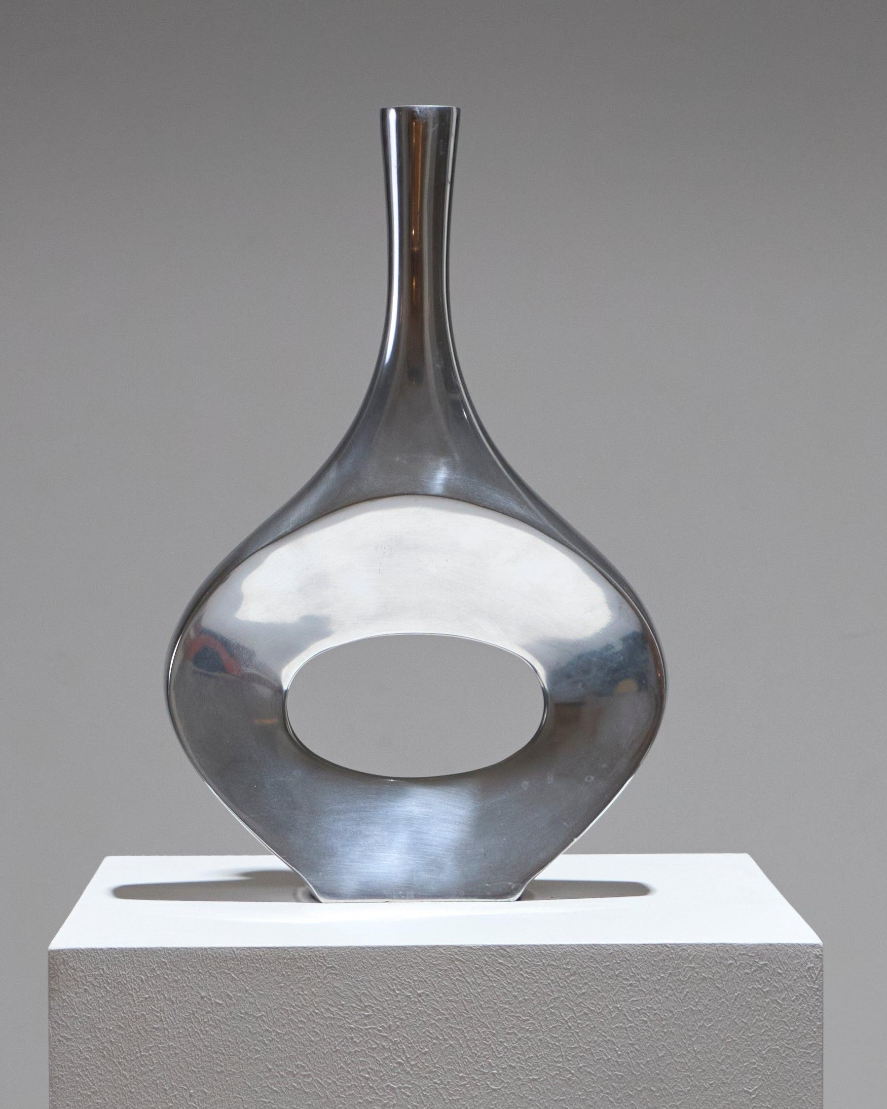Metal Soliflore Vase, 1980s In Good Condition For Sale In PARIS, FR