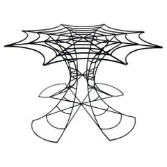 Retro Metal Spider Web Table, 1980s USA