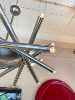 Metal Sputnik Fireworks Chandelier, Italy, 1960s