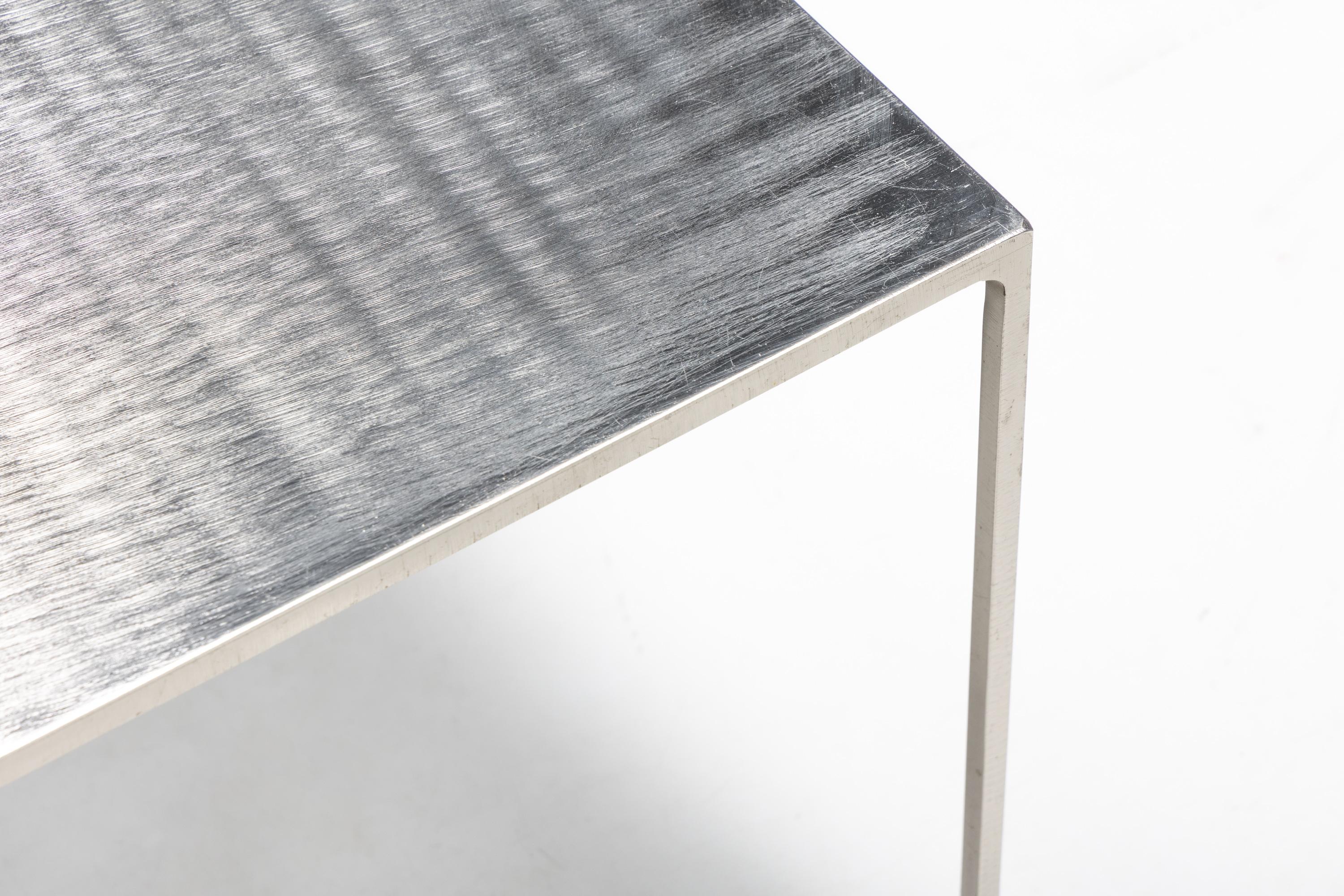 Late 20th Century Metal Square Coffee Table 'Duchamp' by Rodolfo Dordoni for Minotti, Italy, 1990s For Sale