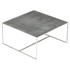 Table basse carrée en métal 'Duchamp' par Rodolfo Dordoni pour Minotti, Italie, années 1990