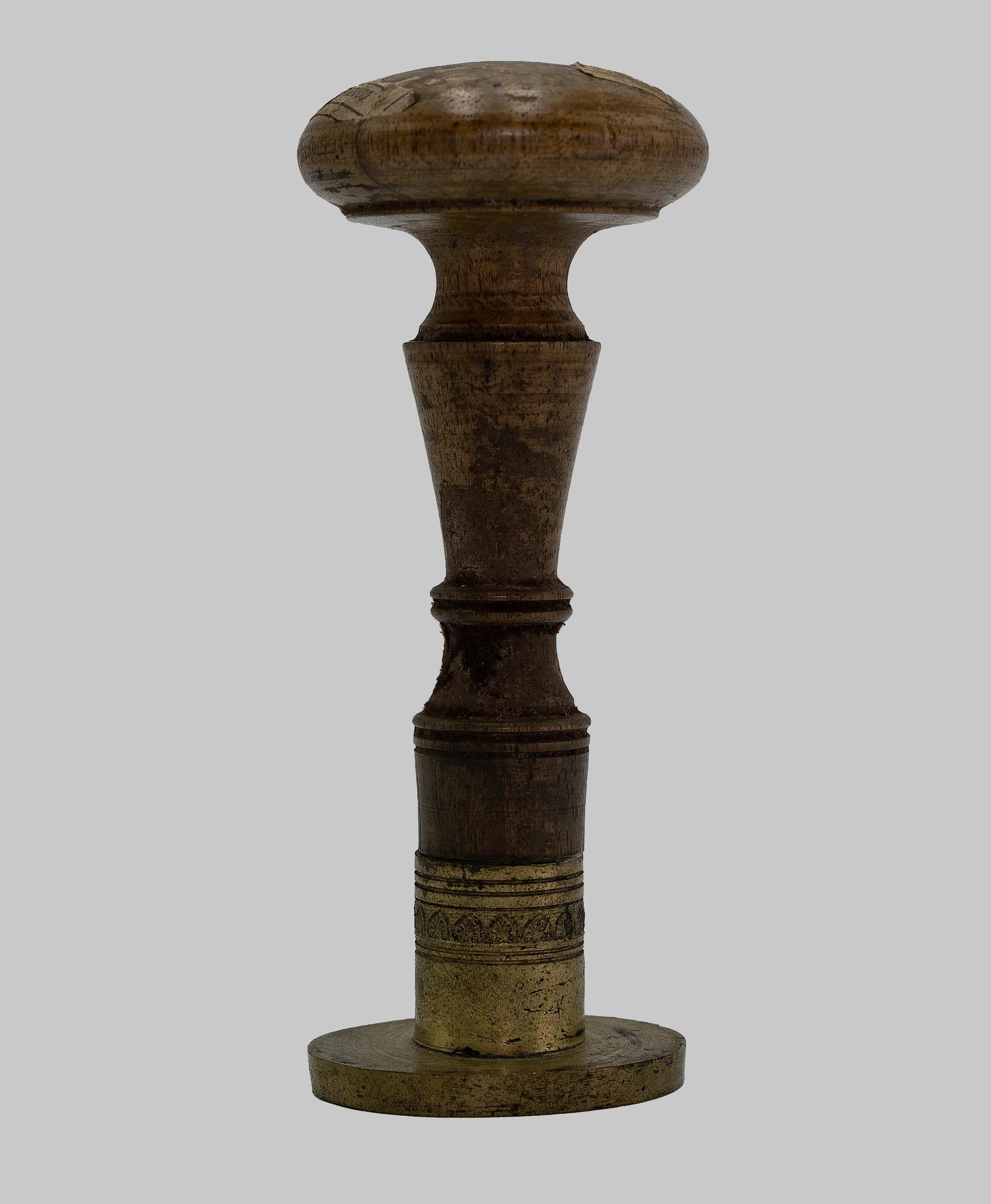 Metal Stamp with Wooden Handle, Italy, 19th Century For Sale 1