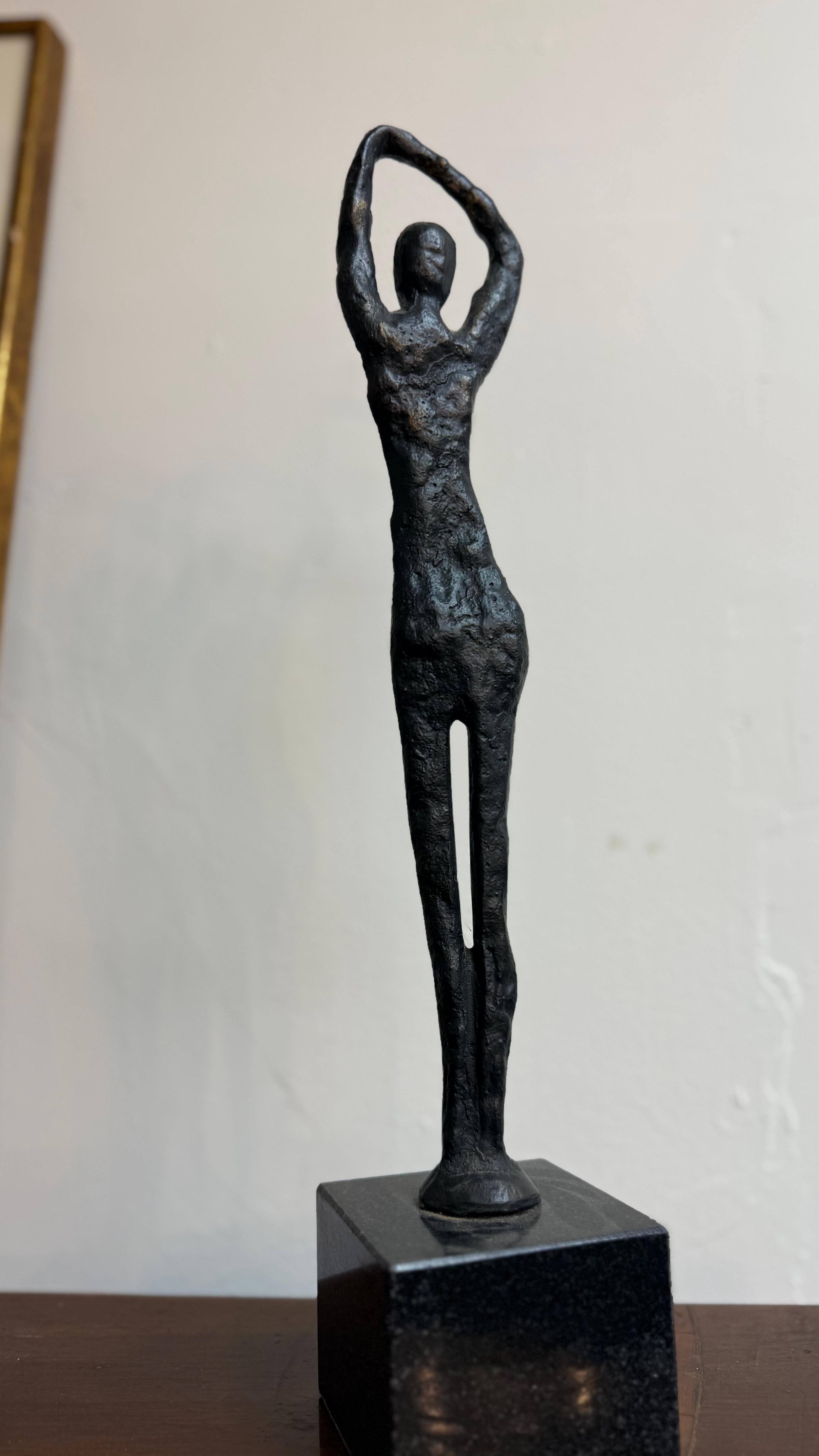 North American Metal Statue on Marble Base For Sale