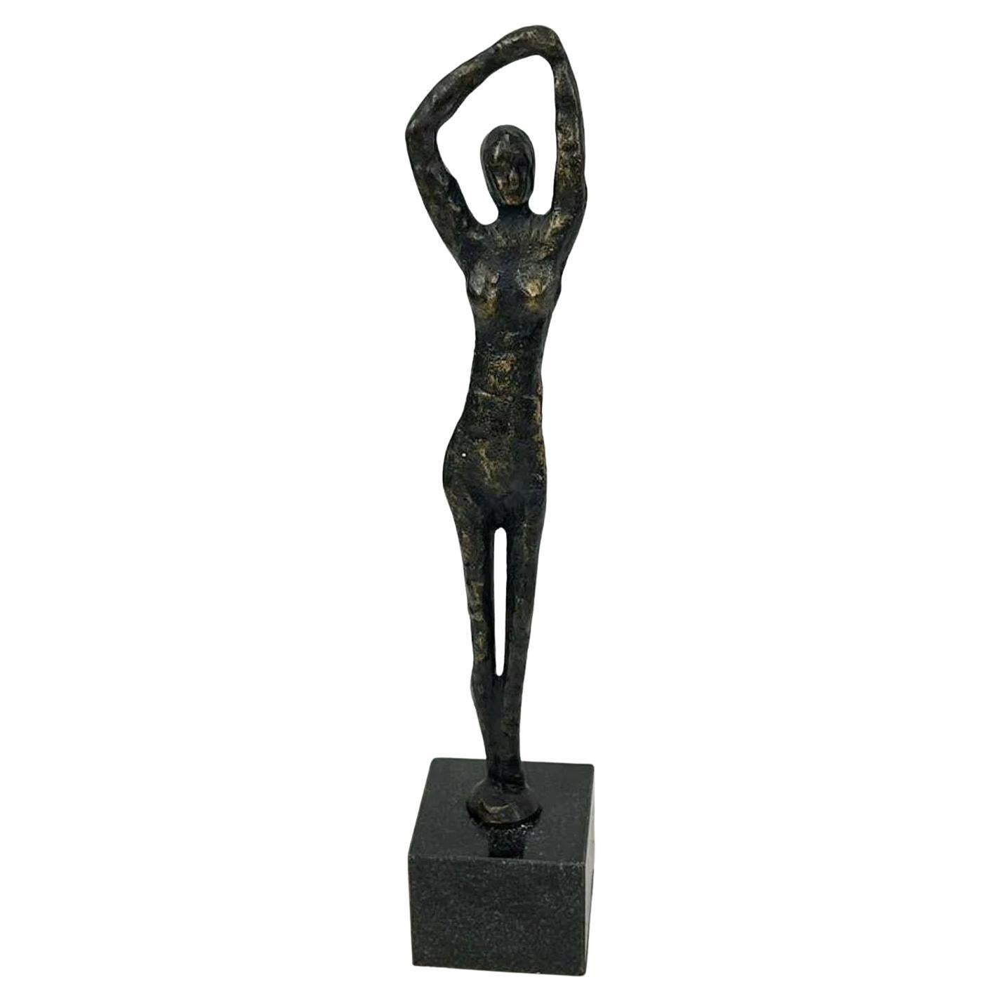 Metal Statue on Marble Base