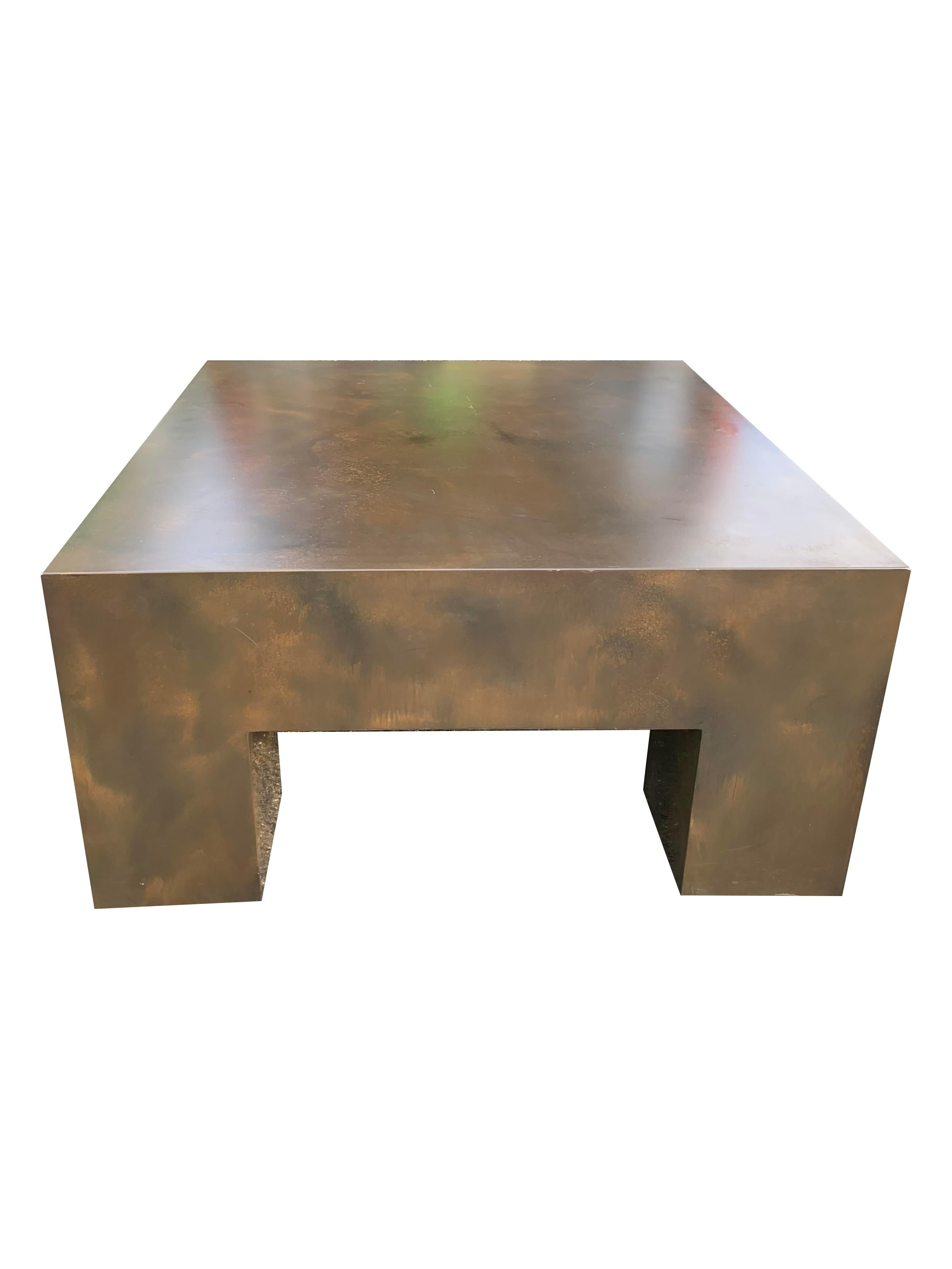 Metal Steel Form Coffee Table in Modern Industrial Style In Good Condition In Saddle River, NJ