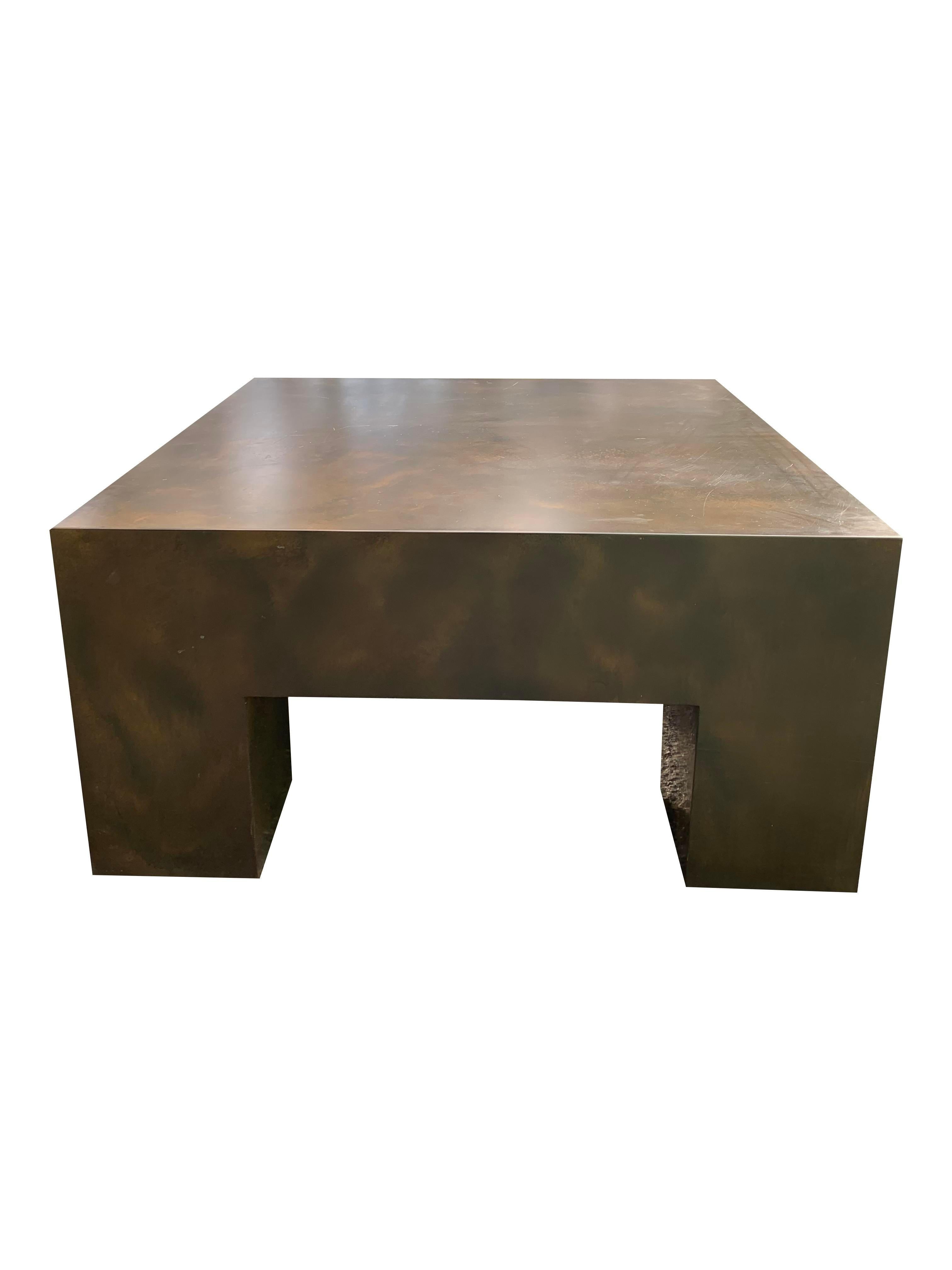 Late 20th Century Metal Steel Form Coffee Table in Modern Industrial Style