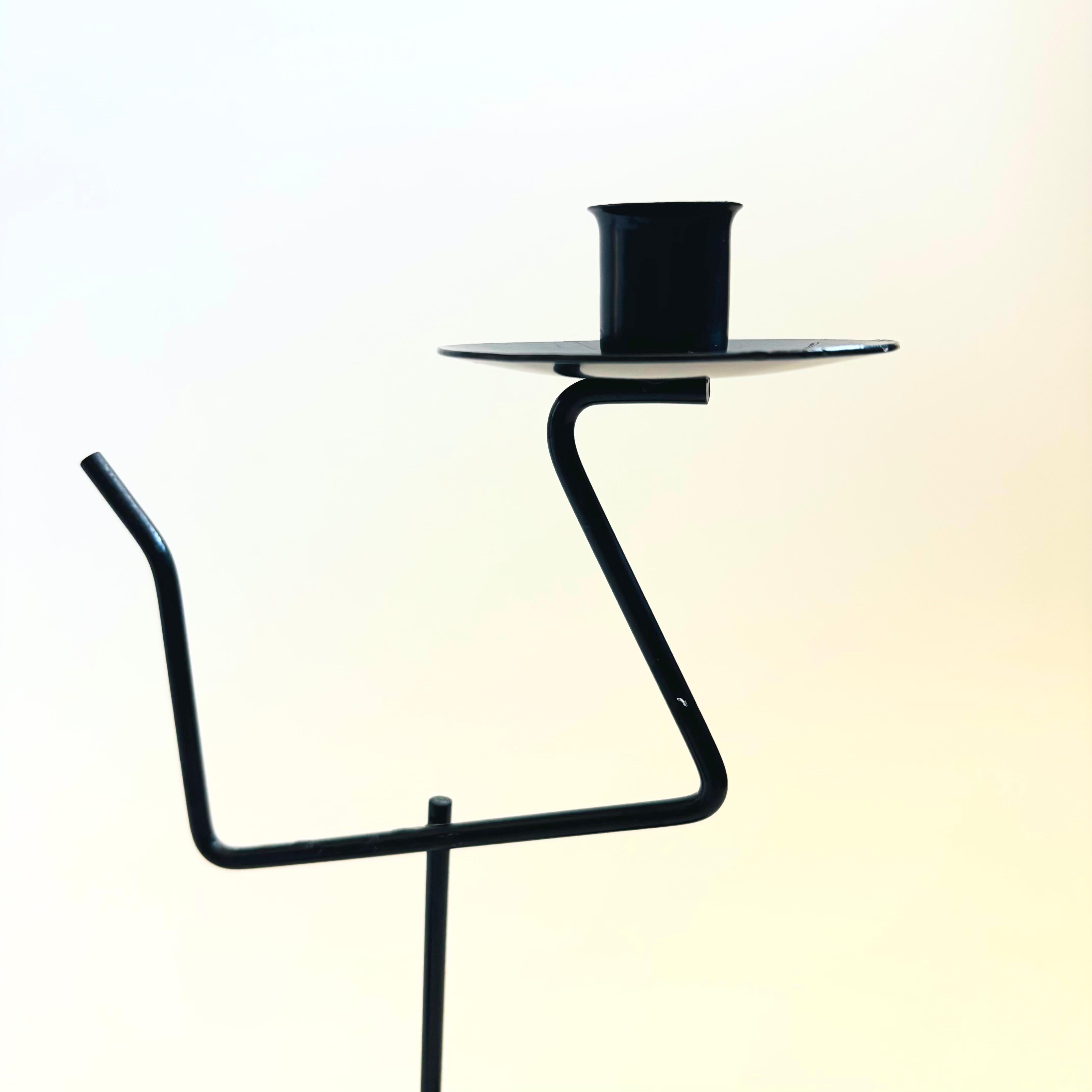 20th Century Metal Stick Person Candle Holders - Set of 2 For Sale