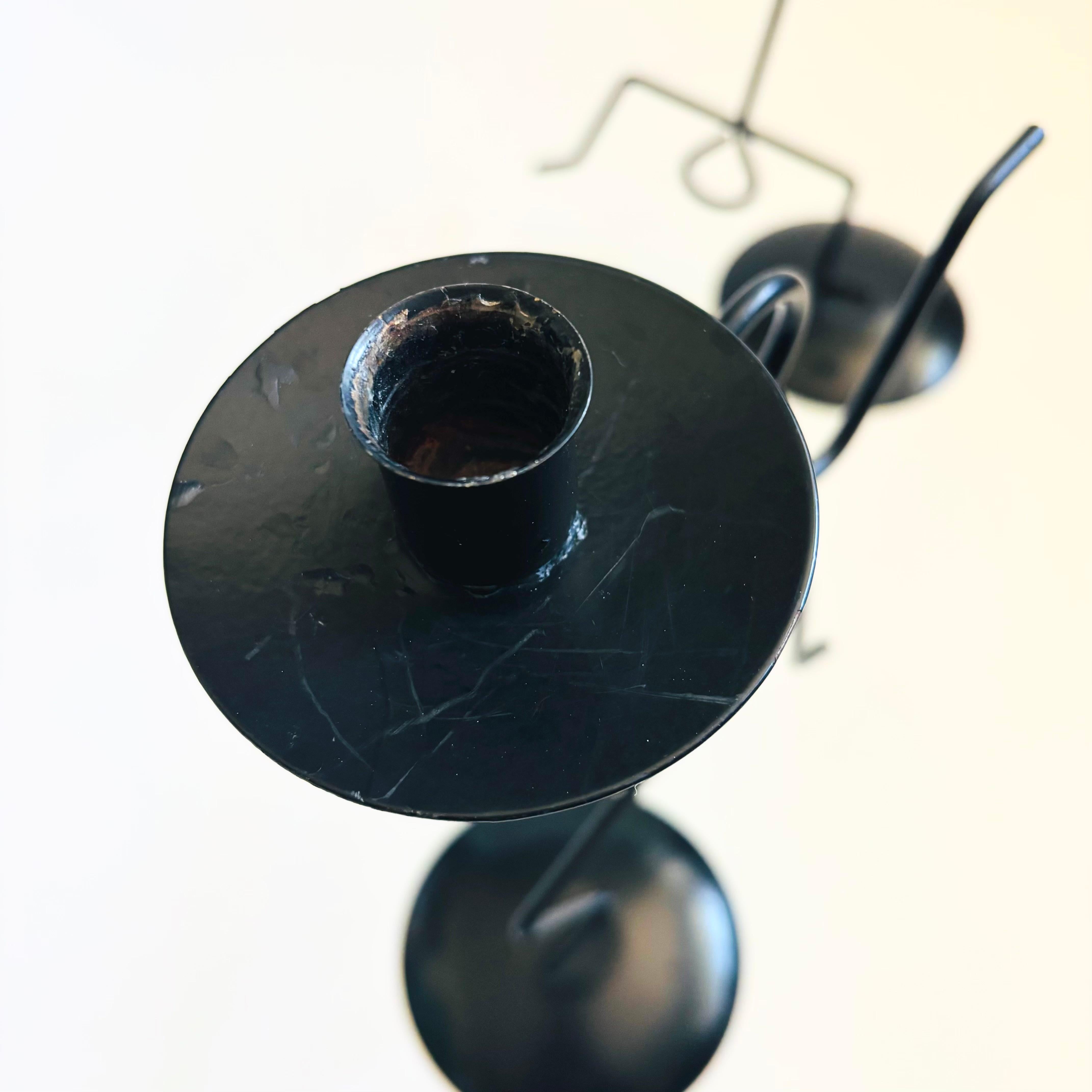 Metal Stick Person Candle Holders - Set of 2 For Sale 2
