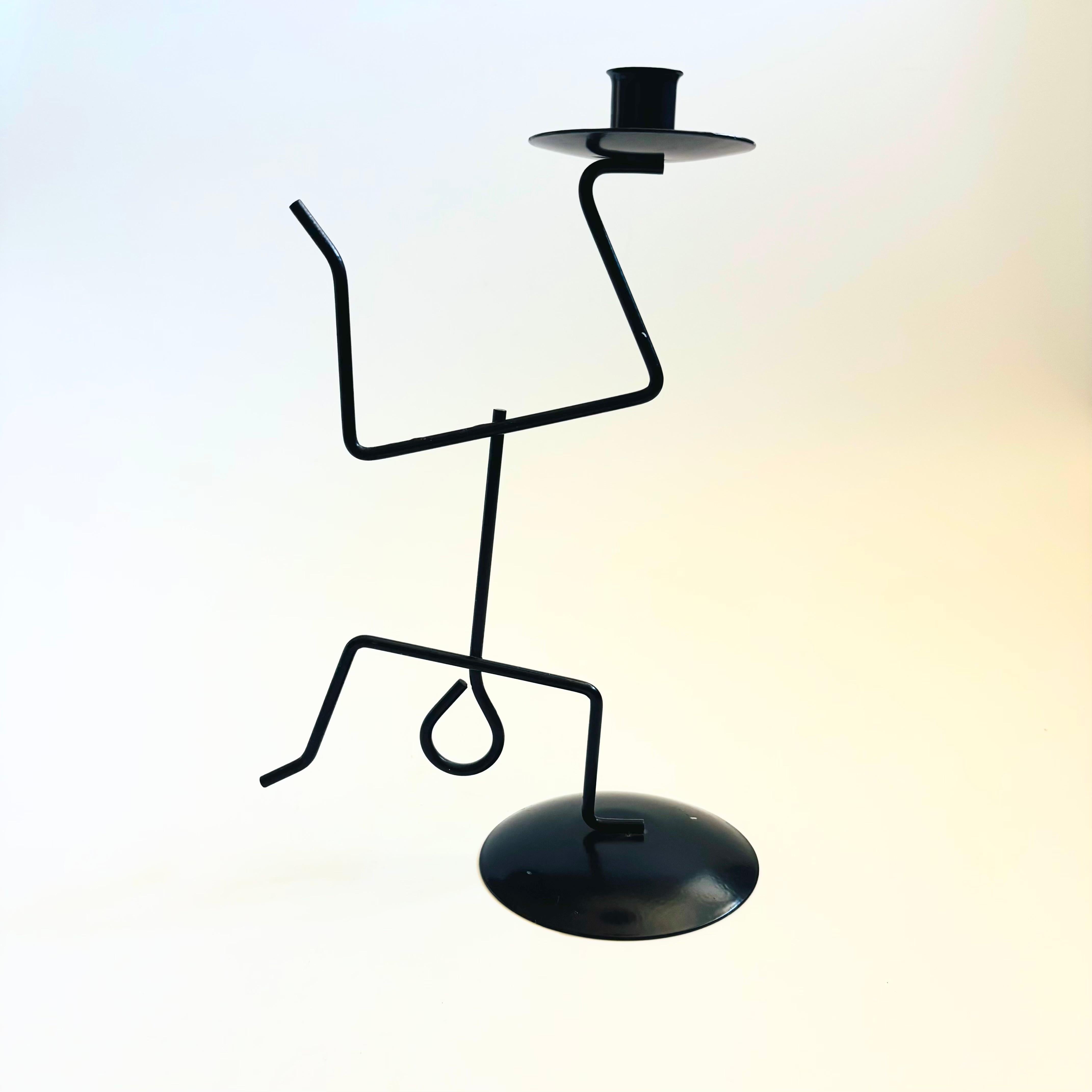 Metal Stick Person Candle Holders - Set of 2 For Sale 4