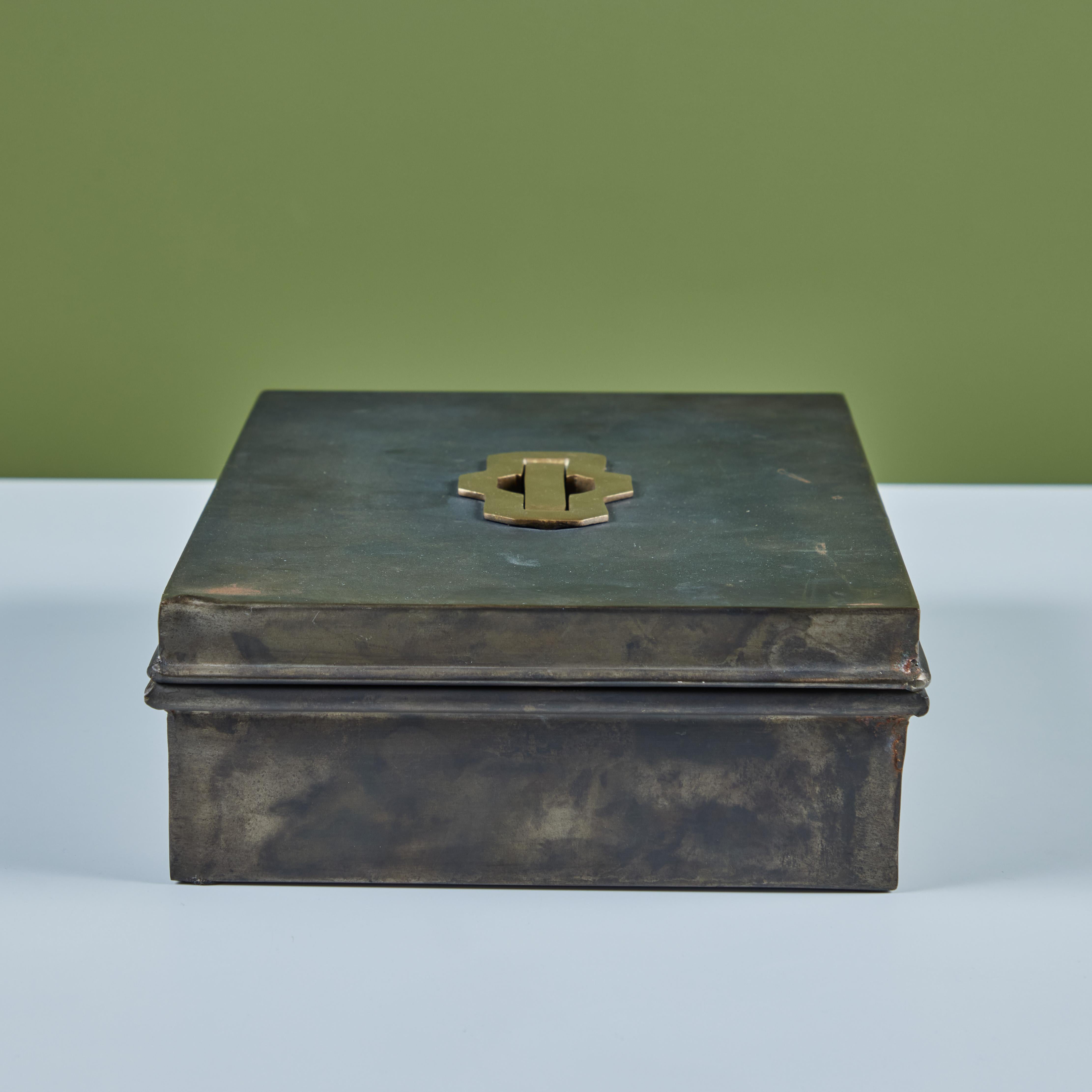 American Metal Storage Box with Key For Sale