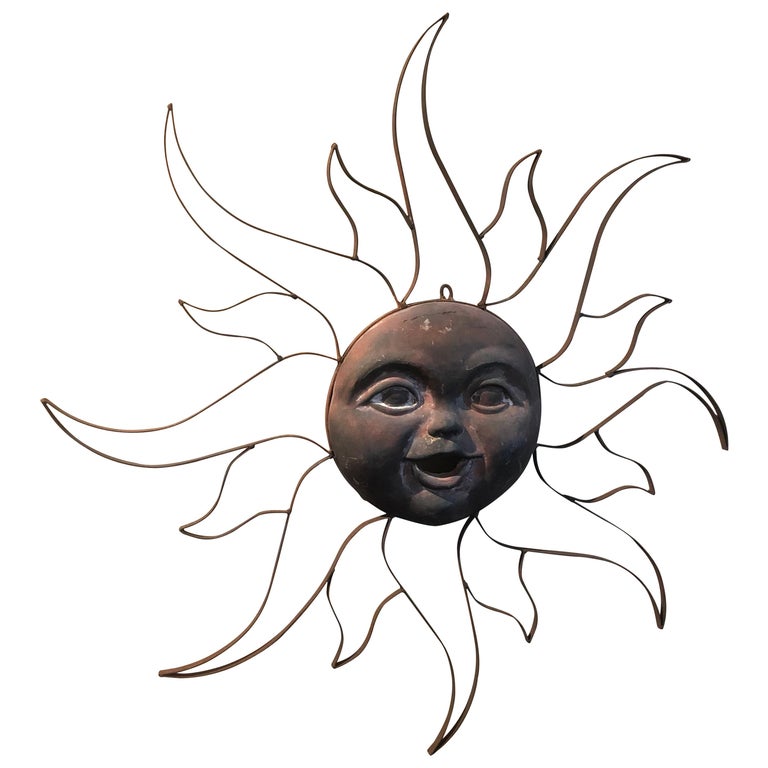 Metal Sun Sculpture / Wall Hanging For Sale at 1stDibs
