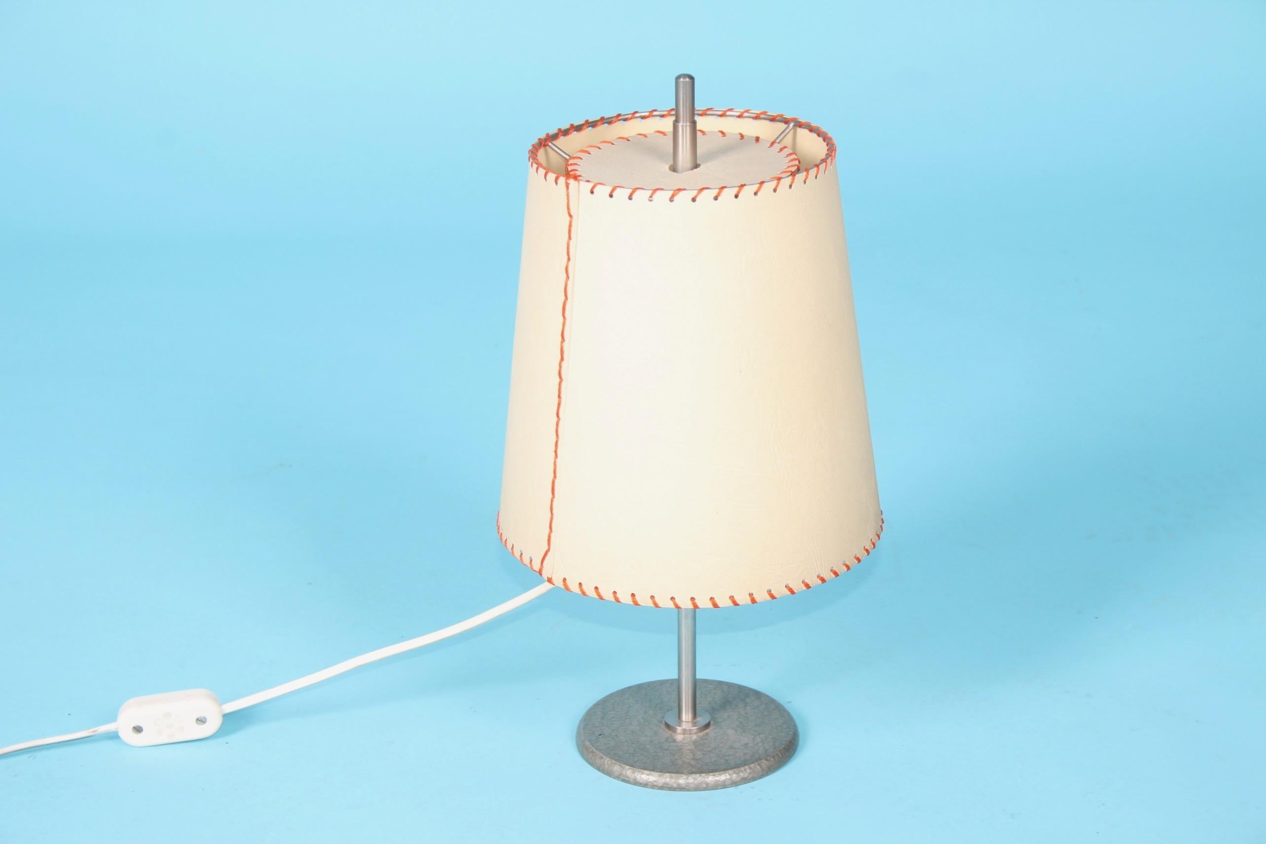 Metal table lamp.