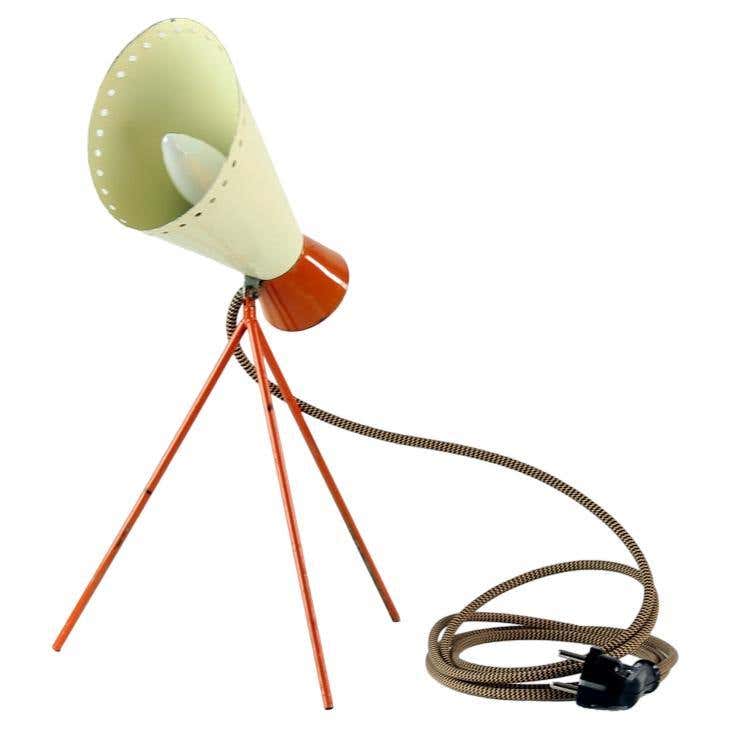 Midcentury Lidokov L193 Table Lamp By Josef Hurka In Red Metal ...