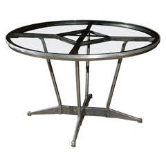 Metal Table with Glass Top
