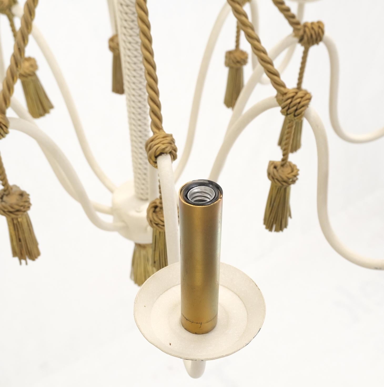 Metall Quasten & gedrehtes Seil Motiv 8 Kerzenleuchter Leuchte, Kronleuchter MINT (Unbekannt) im Angebot
