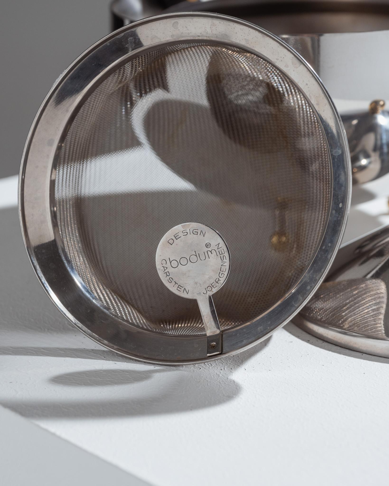 20th Century Metal teapot by Bodum, designed by Carsten Jørgensen, 1980s For Sale