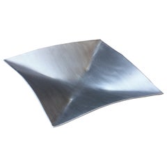 Metal Tray in Raw Waxed Aluminum, Origami Style, Contemporary Design by Mtharu