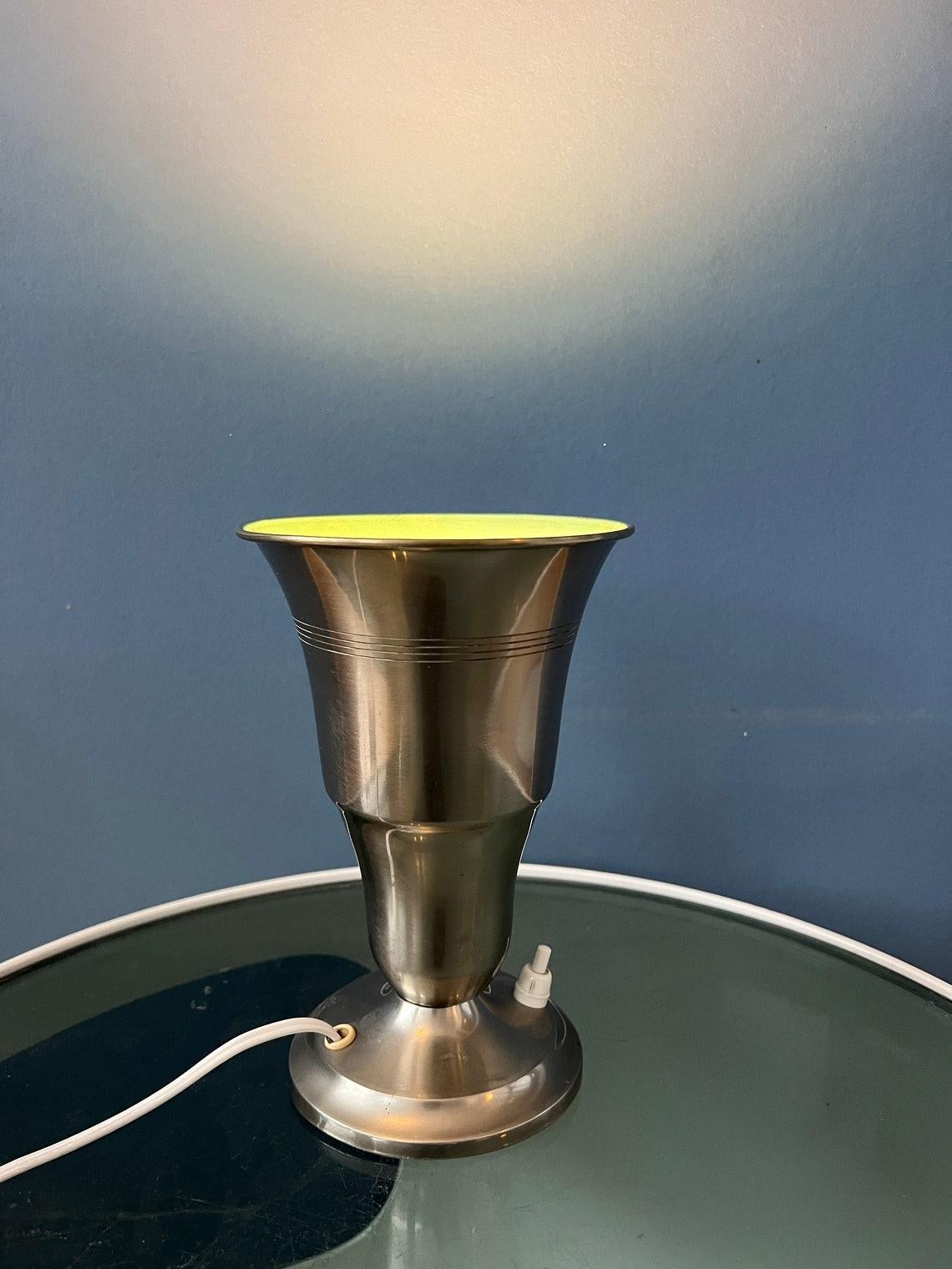 Metal Trumpet Uplighter 'Cup' Table Lamp in Silver Colour, 1970s In Good Condition For Sale In ROTTERDAM, ZH