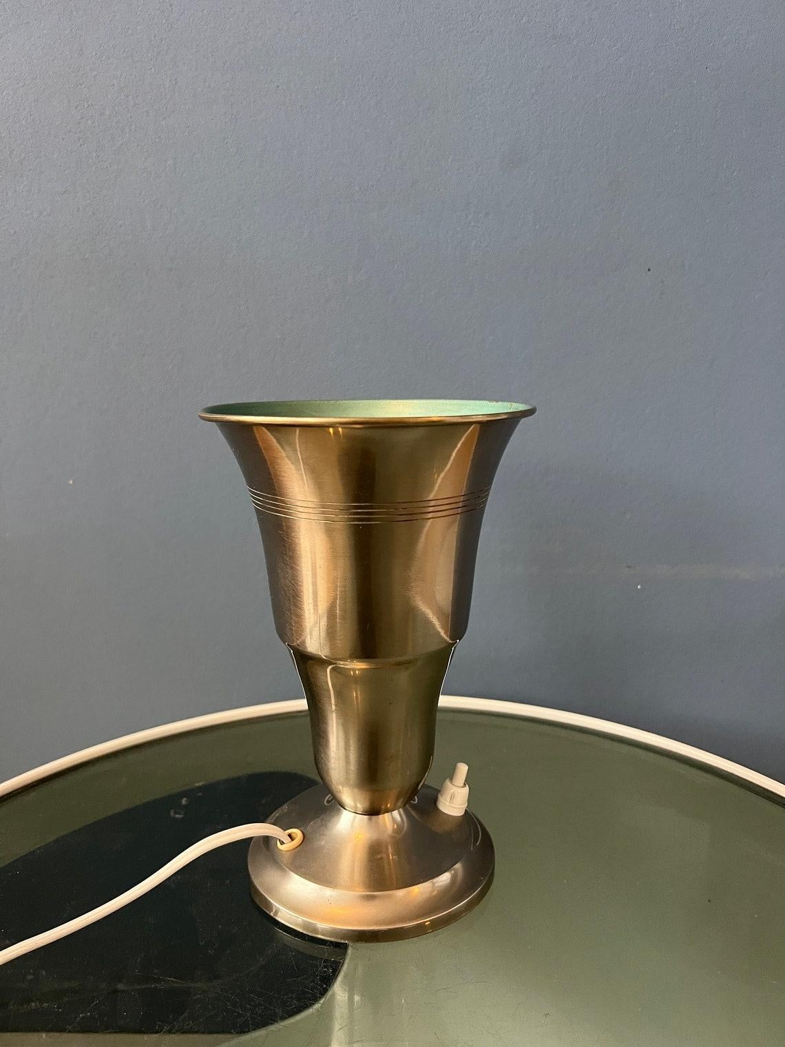 Lampe de table trompette « Uplighter » en métal de couleur argentée, 1970 en vente 2