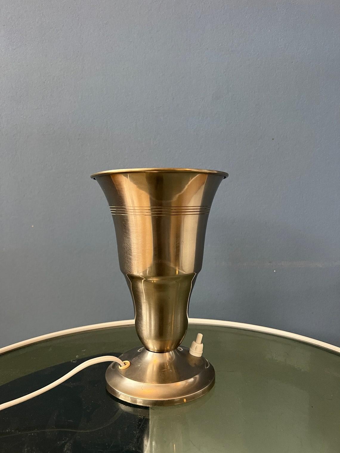 Metal Trumpet Uplighter 'Cup' Table Lamp in Silver Colour, 1970s For Sale 4