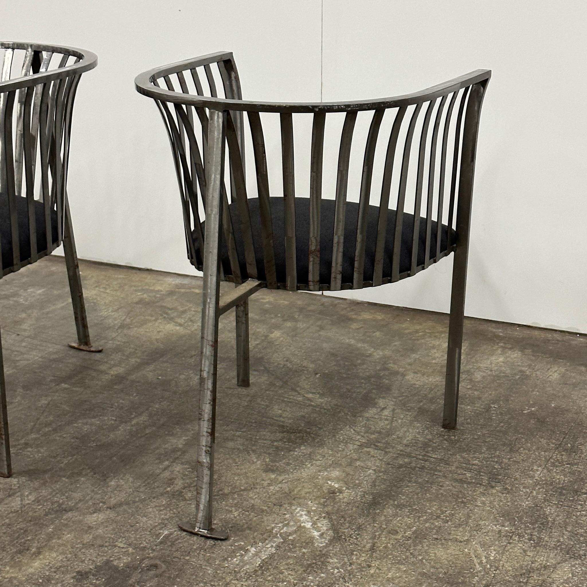 Late 20th Century Metal Tub Chairs by Masterworks For Sale