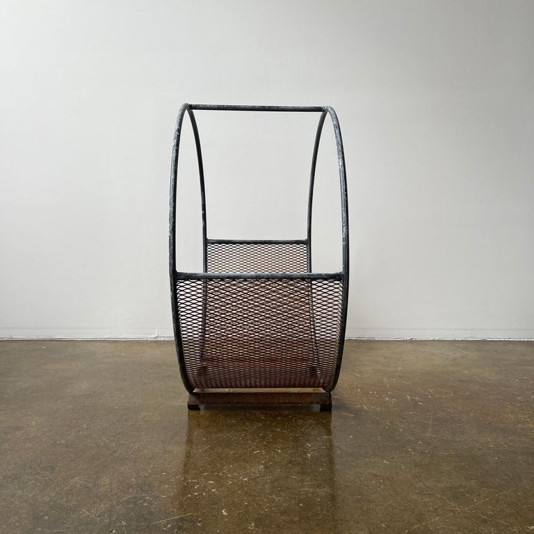 Metal Tubing and Mesh Circular Log Holder For Sale at 1stDibs