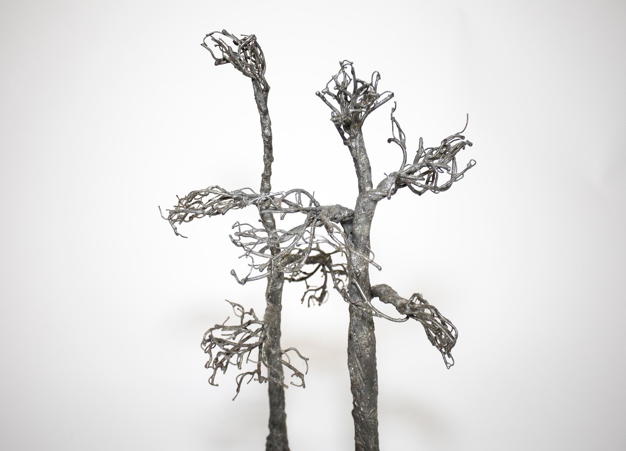 Late 20th Century Metal Twisted Tree on a Geode Base For Sale