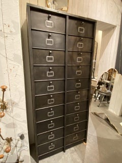 Metal Vintage Filing Cabinet, France