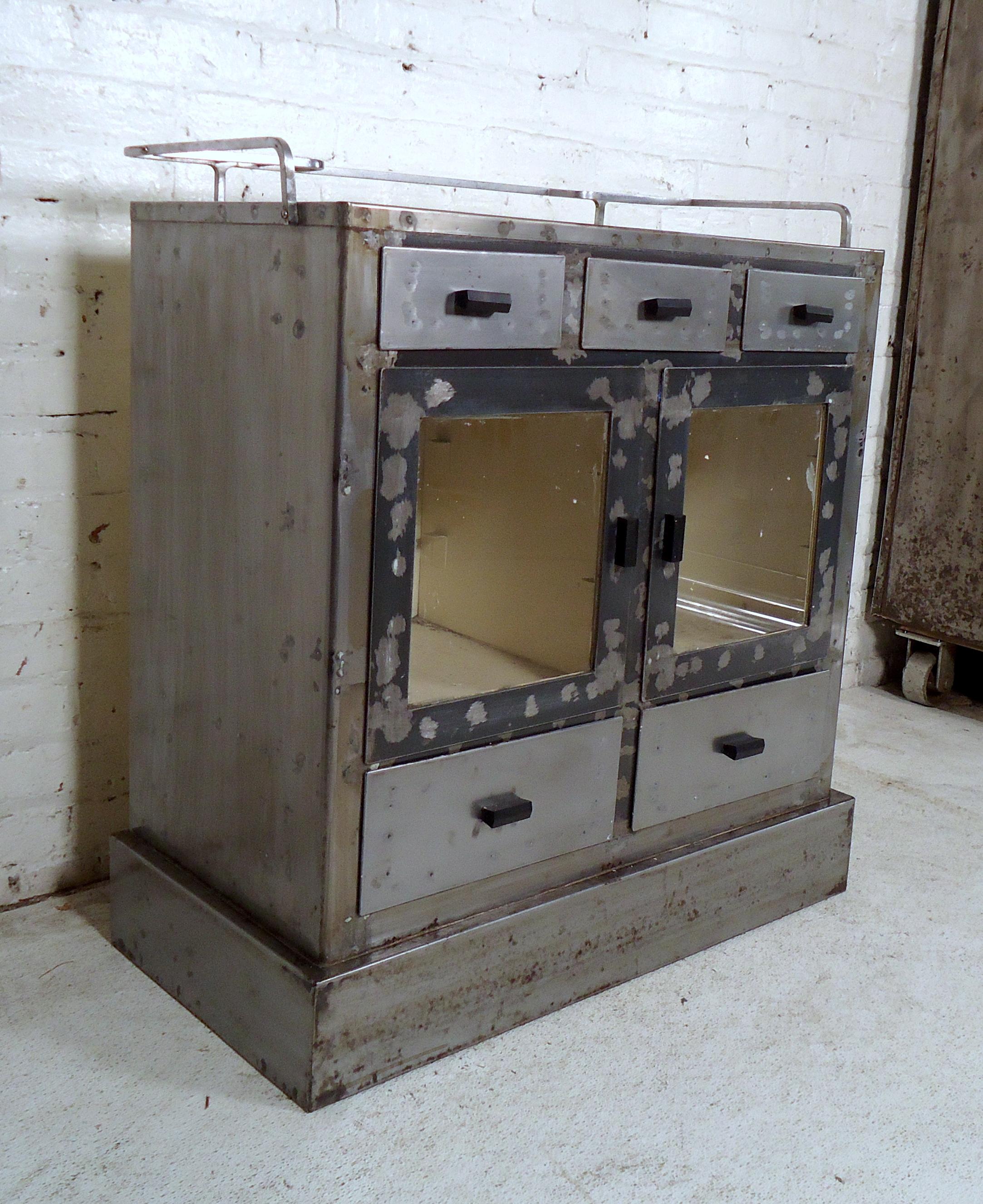 20th Century Metal Vintage Industrial Cabinet