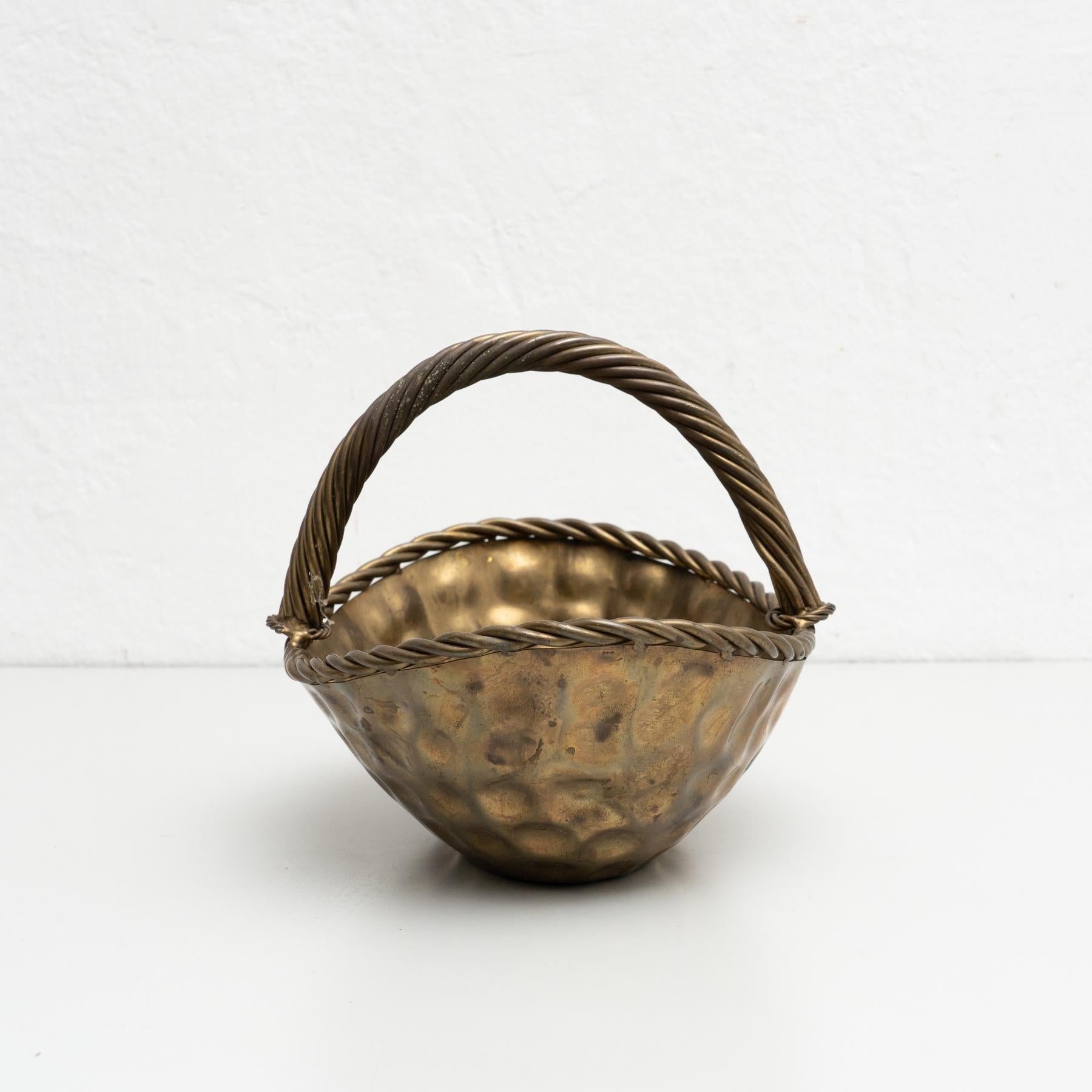 Mid-Century Modern Panier en métal vintage de style pique-nique, circa 1940 en vente